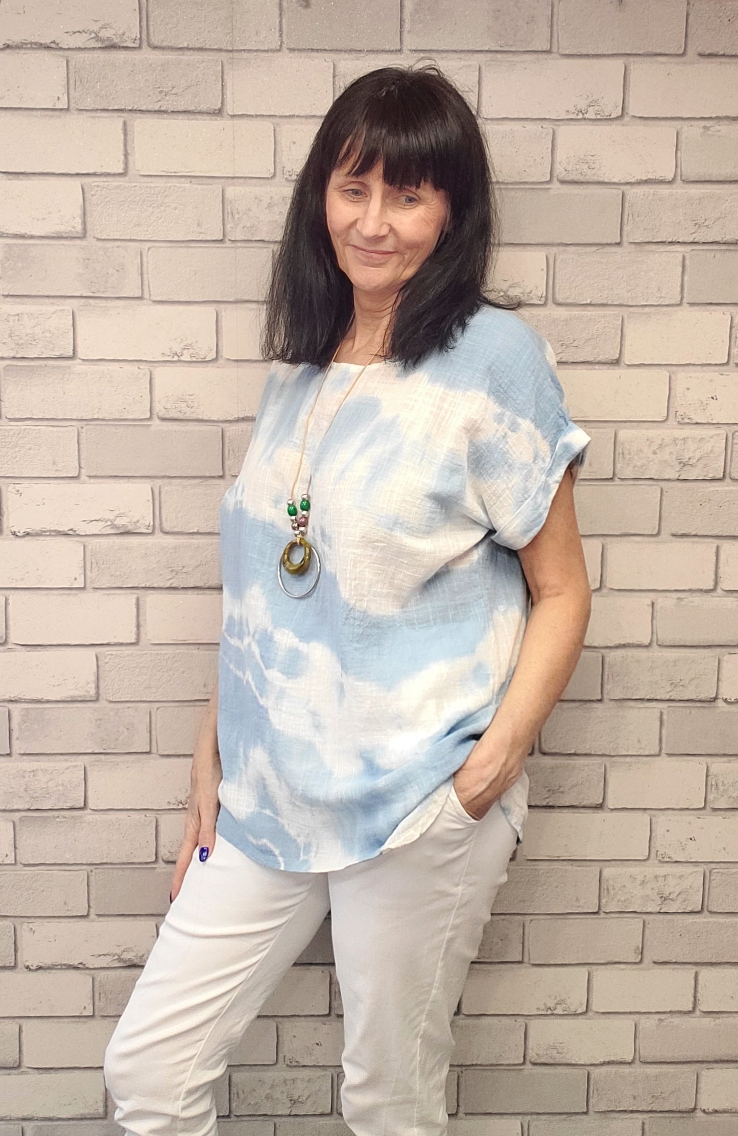 Tye Dye Top With Necklace