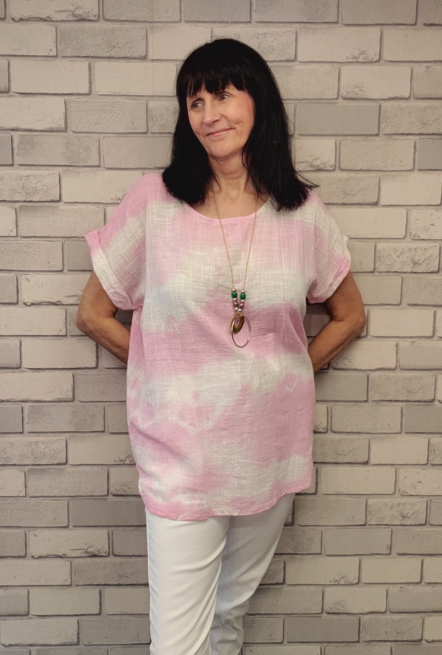 Tye Dye Top With Necklace