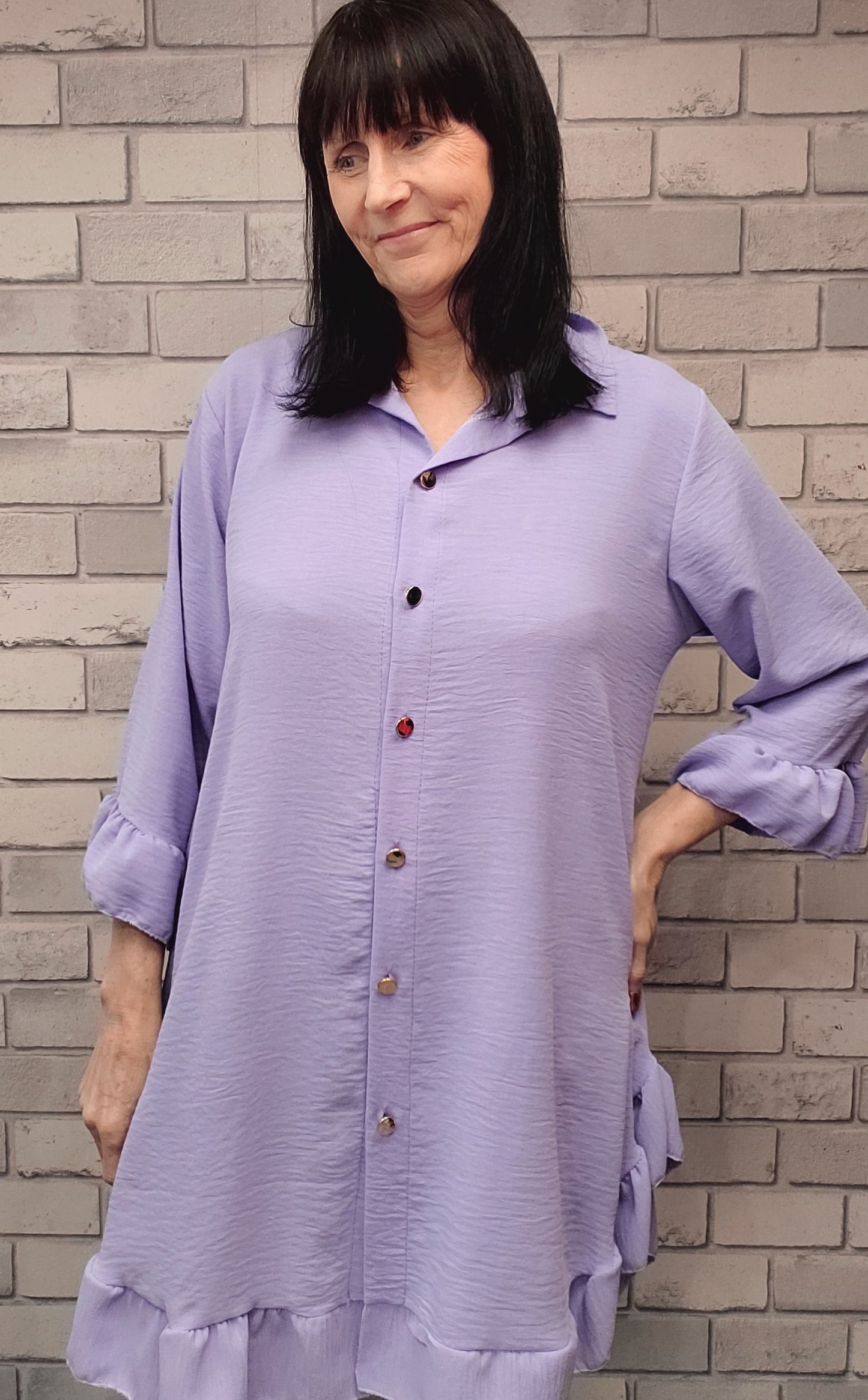 Tara Frill Hem Shirt Dress - Couture Boutique