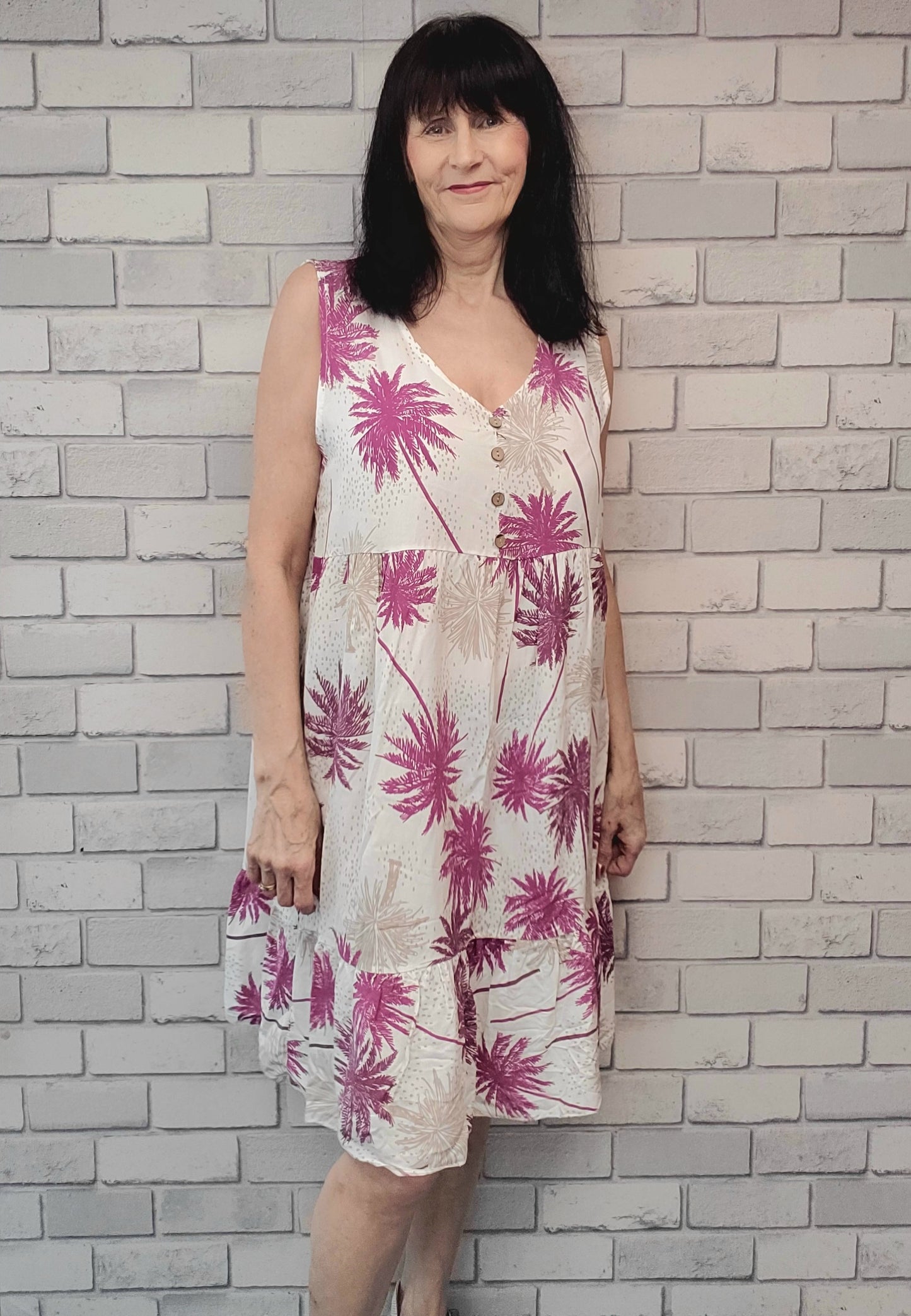 Raven Palm Tree Dress - Couture Boutique