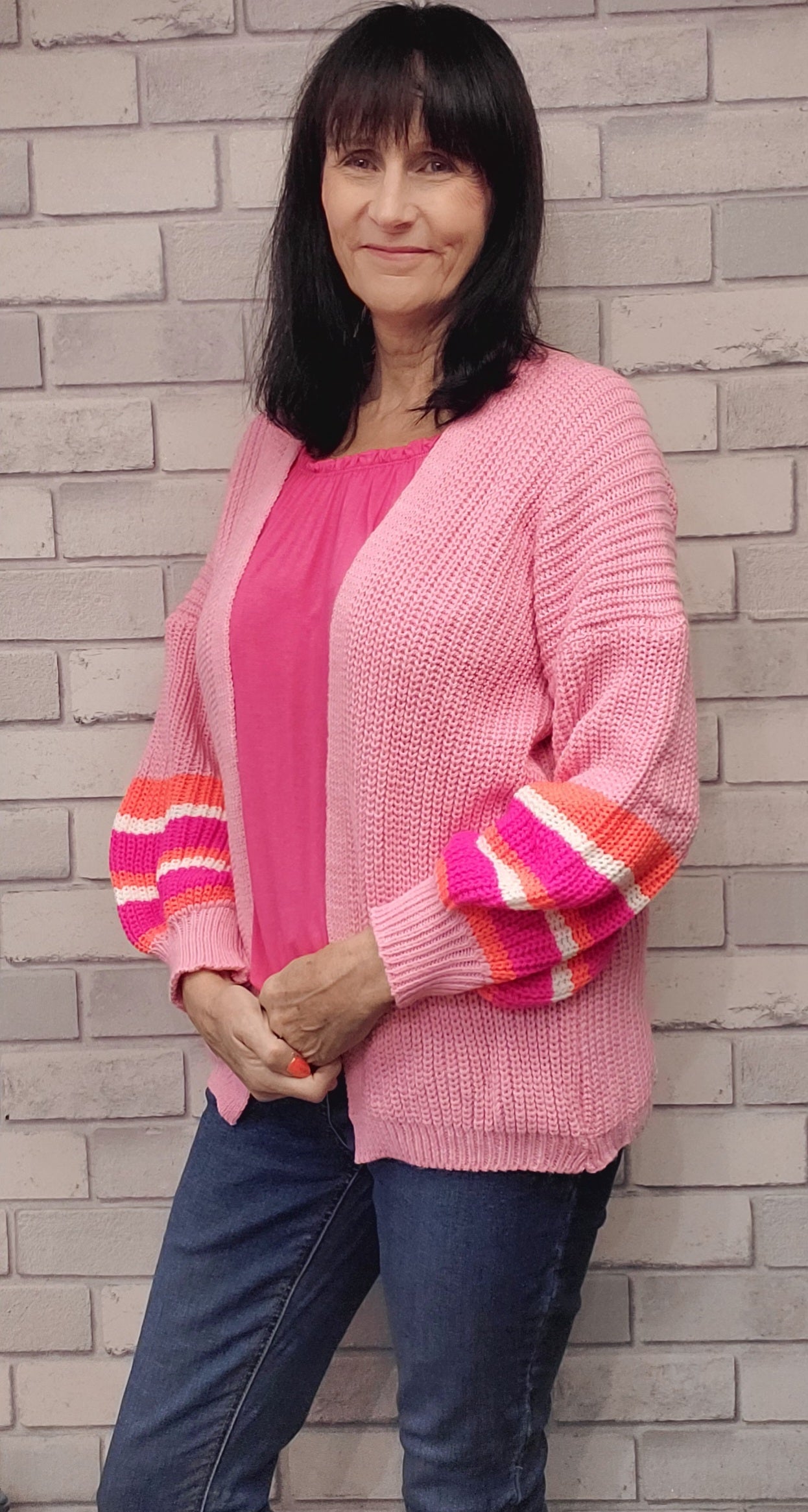 Short Cardigan With Balloon Sleeve - Couture Boutique