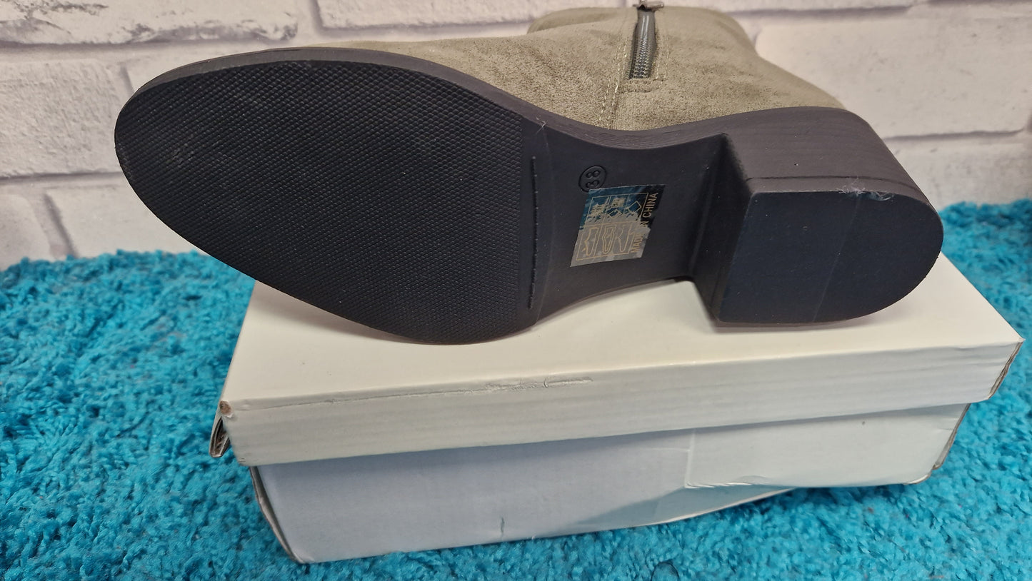 Suedette Ankle Boots With Zip - Couture Boutique