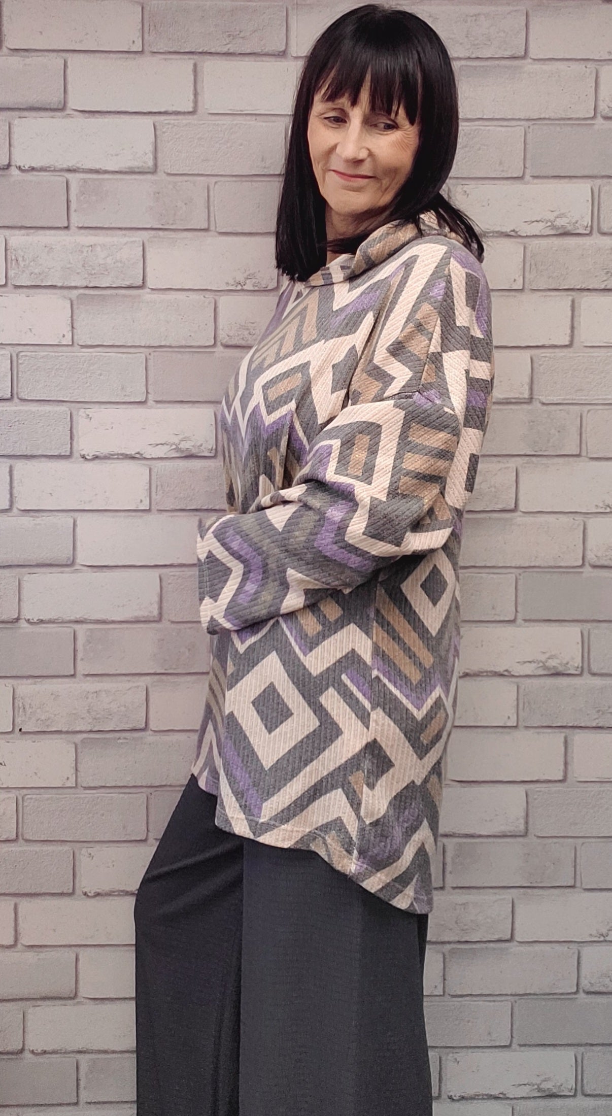 Sue Abstract Print Hoodie