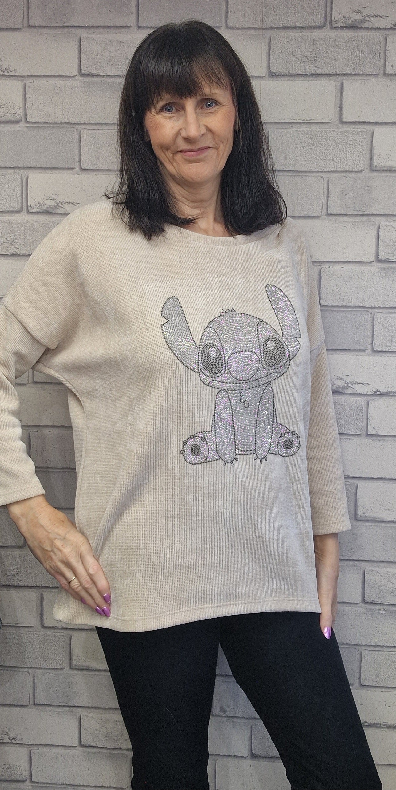 Steph Long Sleeve Top With Stitch Design
