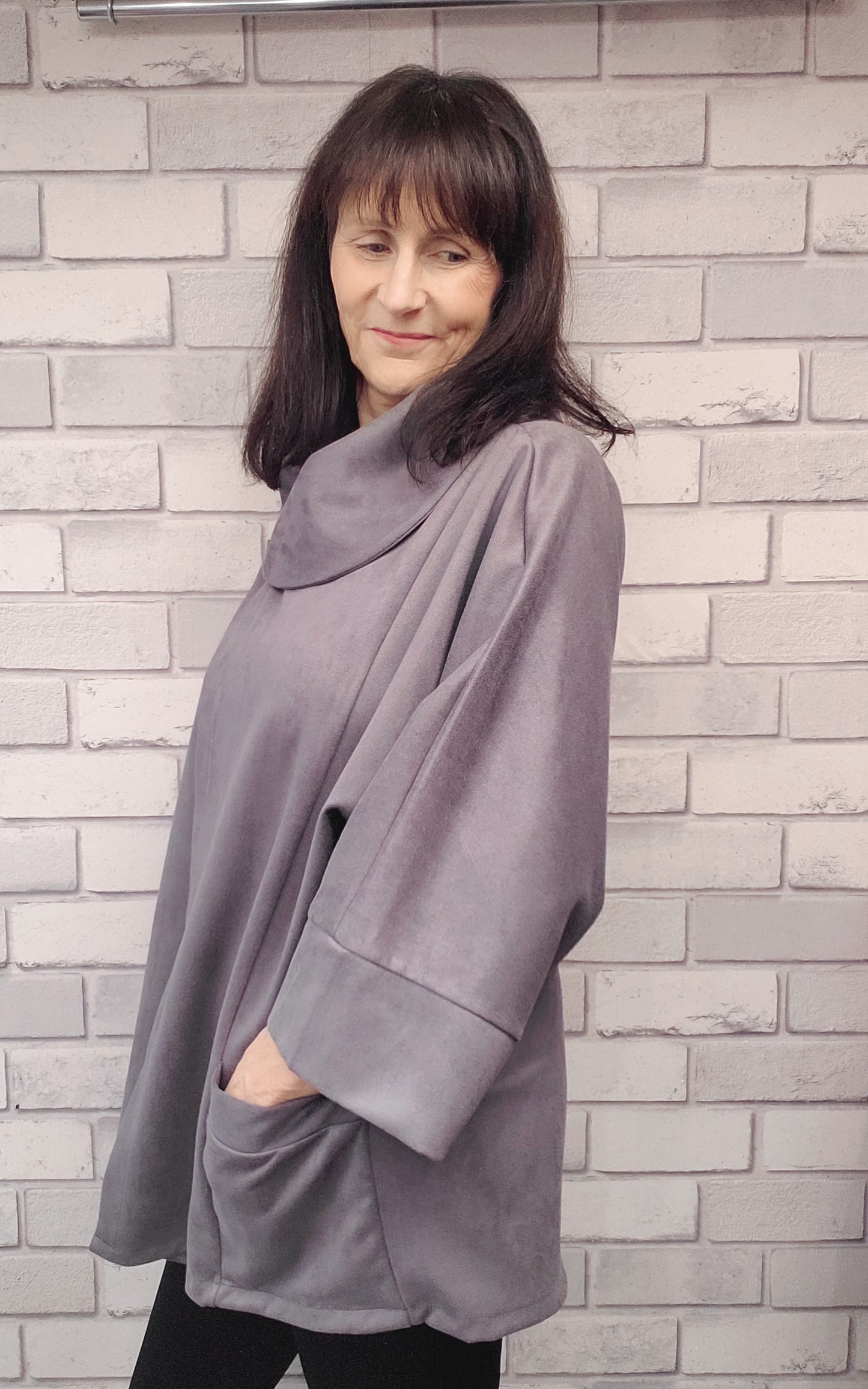 Veronica Suedette Cape Jacket - Couture Boutique