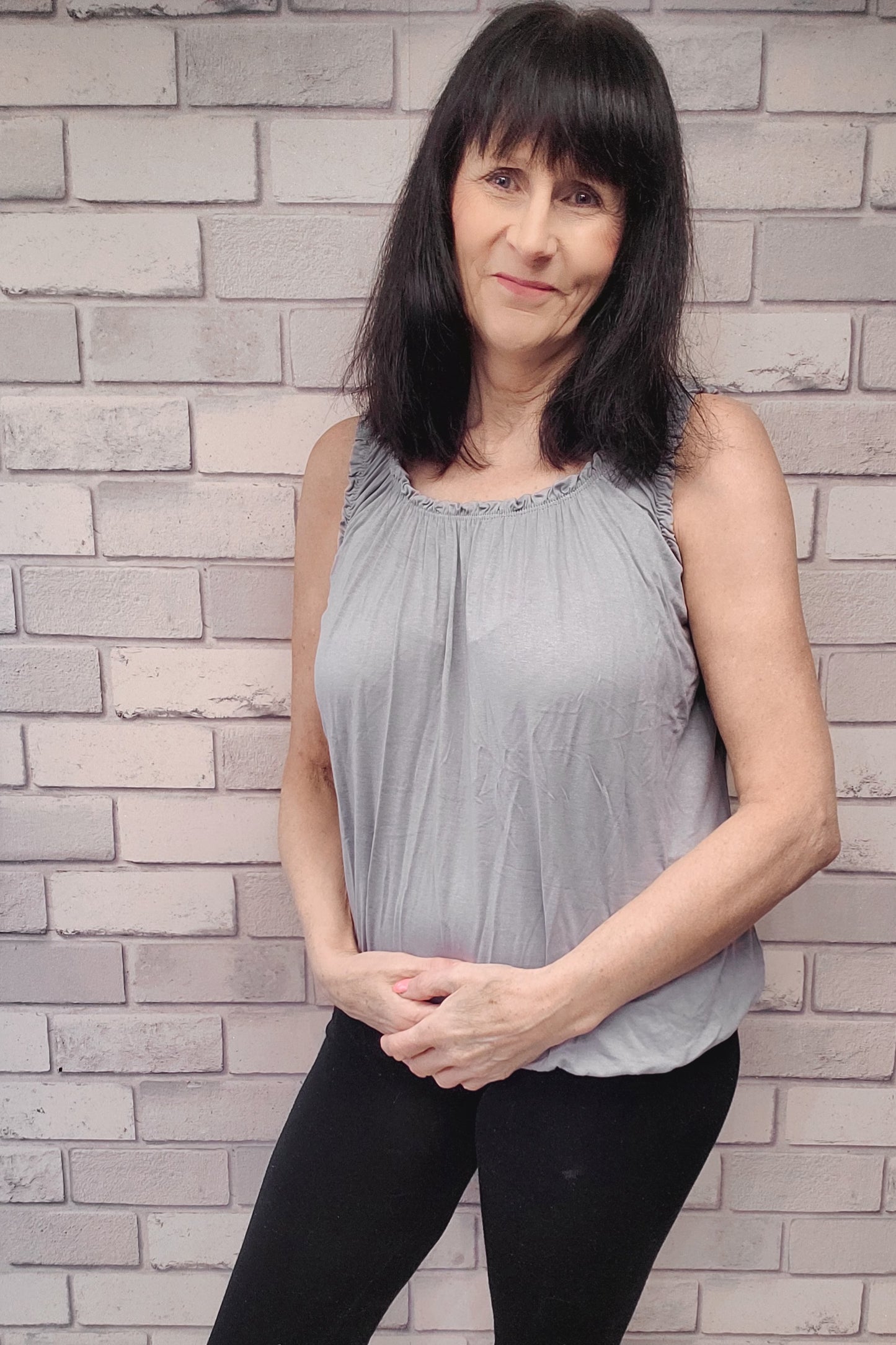 Vest Top With Ruffle Detail - Couture Boutique