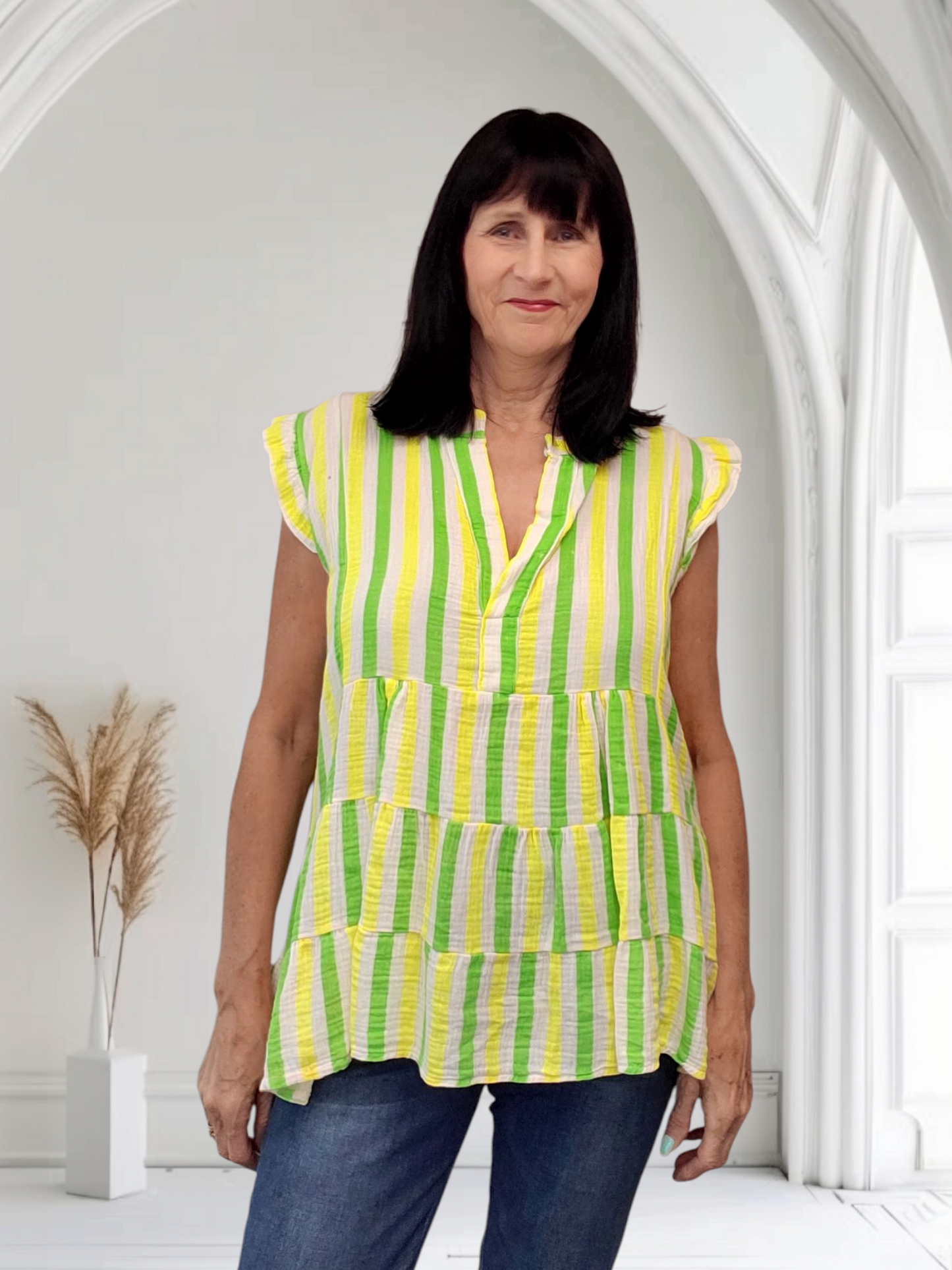 Fleur Summer Florescent Top Short Sleeves - Couture Boutique