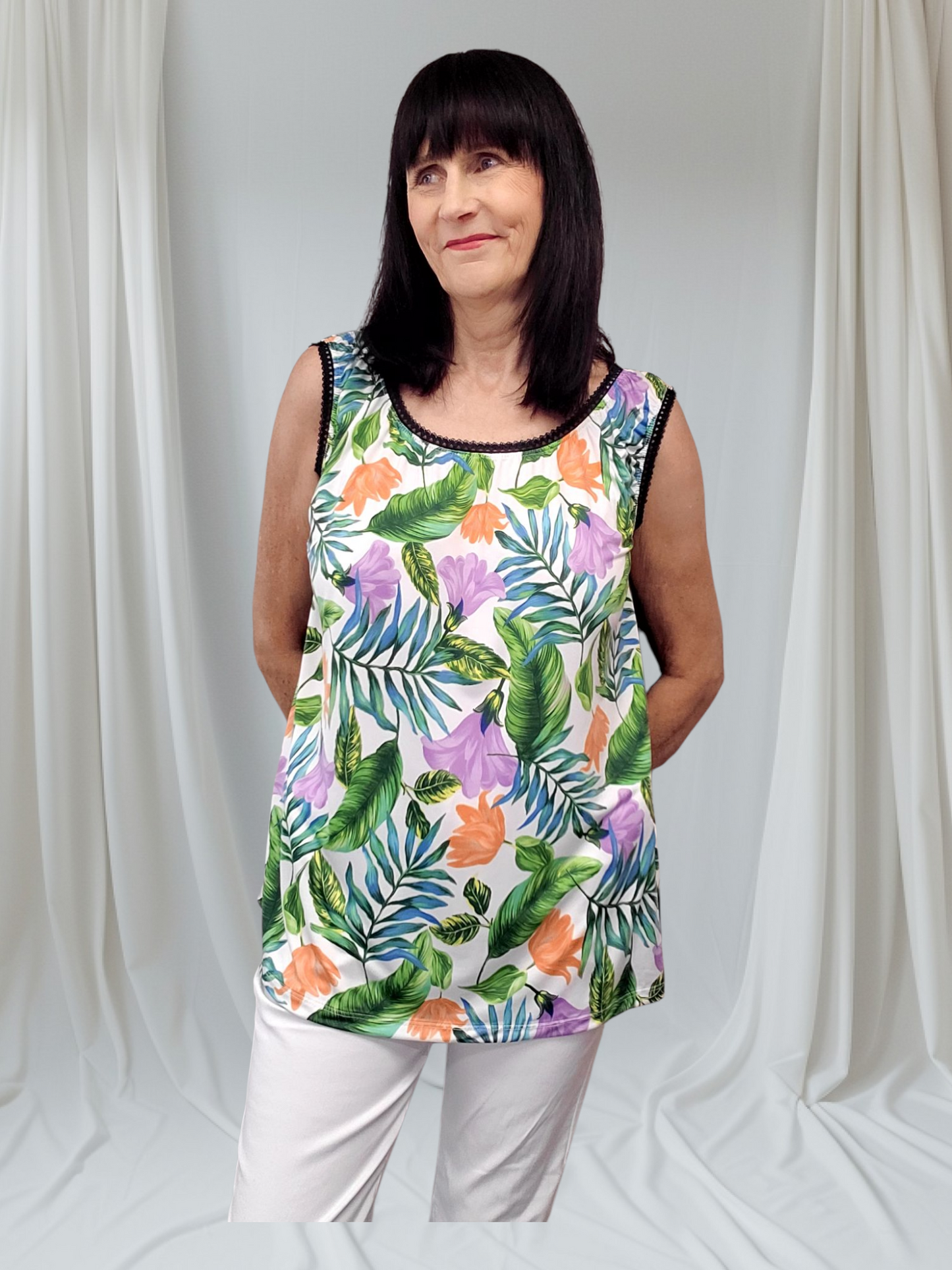 Inaya Coloured Print Vest Top - Couture Boutique