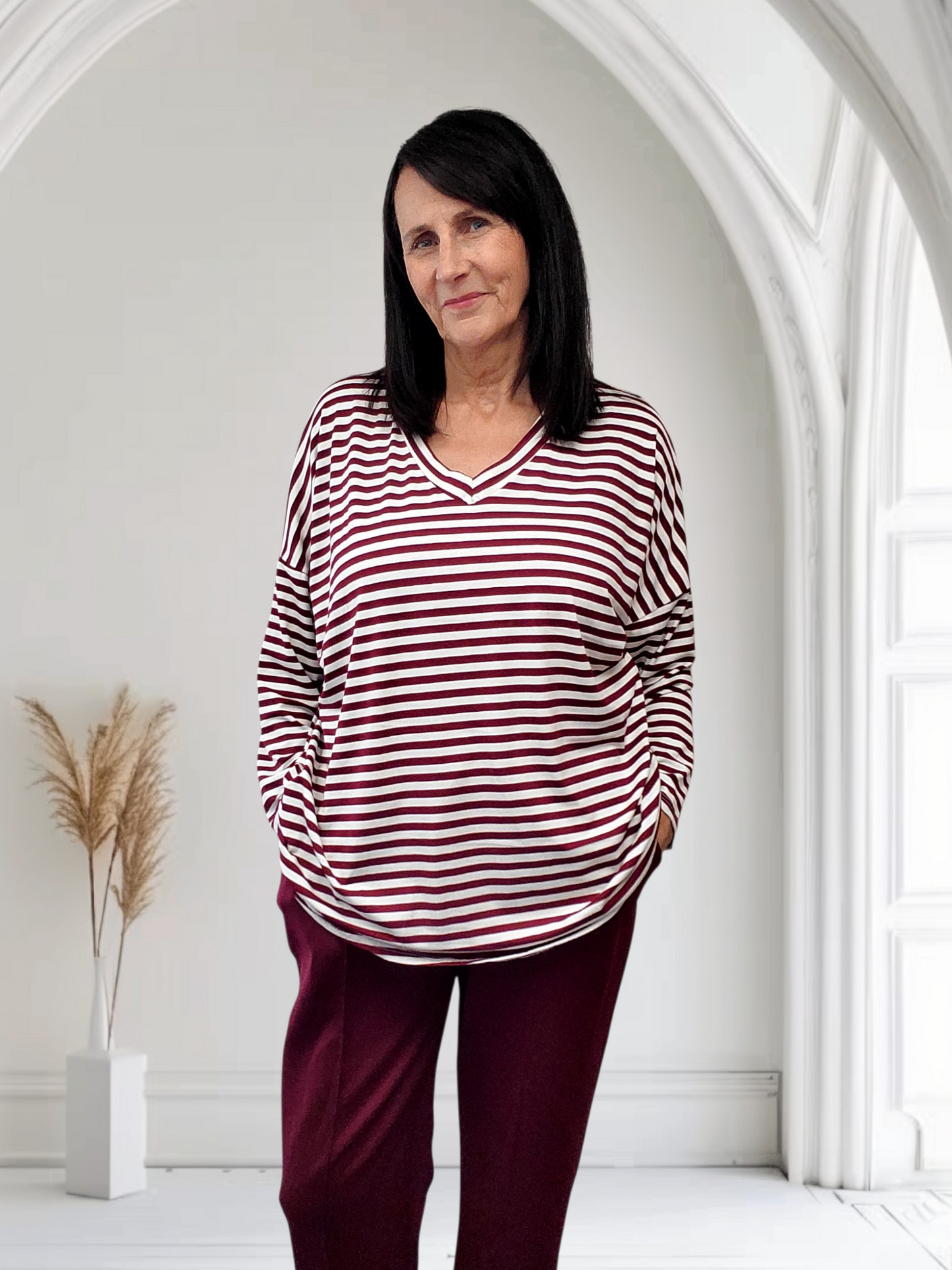 Indigo Classic Women’s Stripe Top – Casual Chic Everyday Wear