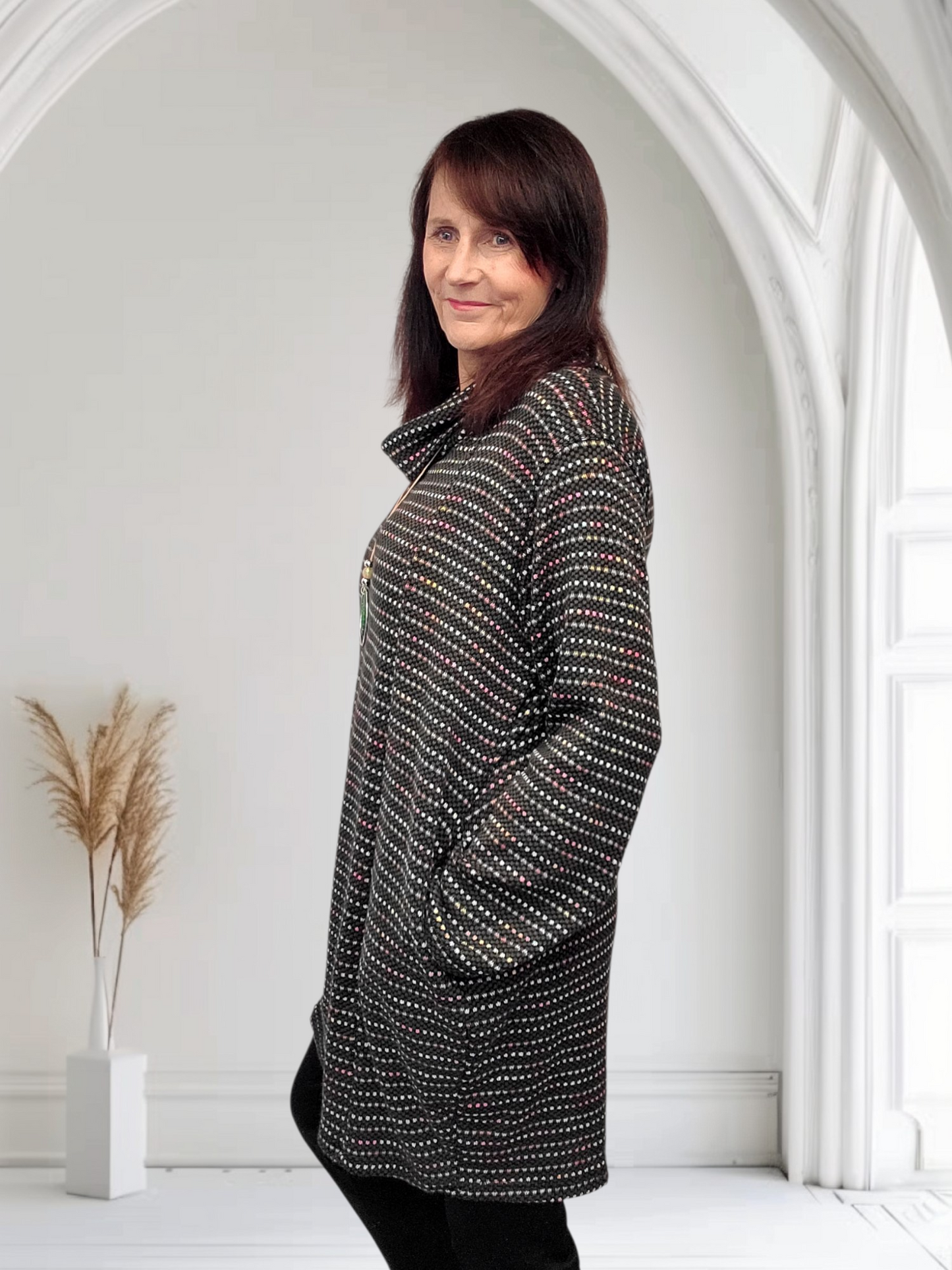 Dina Knitted Multi-Colour Dress – Cozy & Stylish