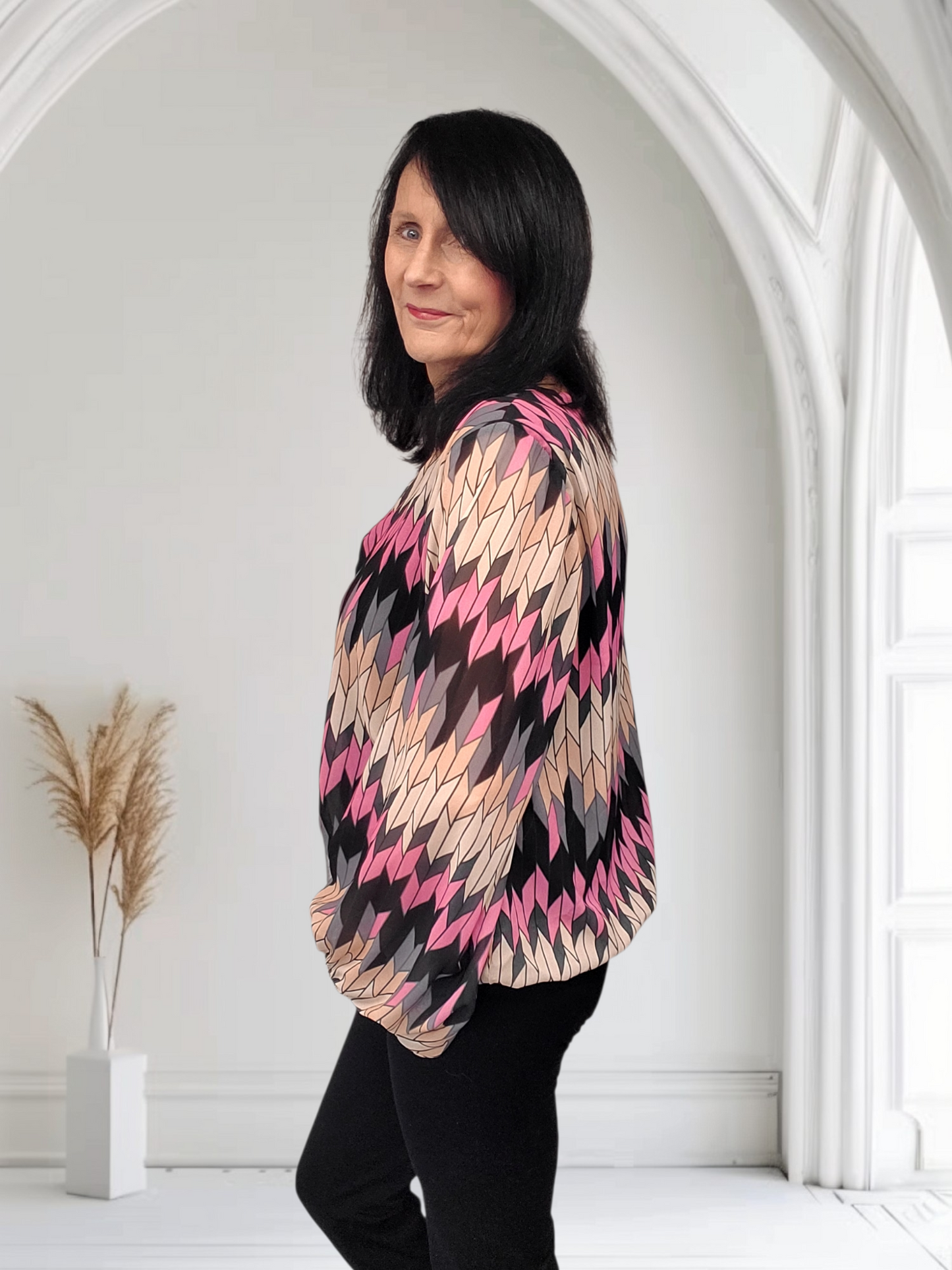 Trinity Ladies Lightweight Chiffon V-Neck Top - Couture Boutique