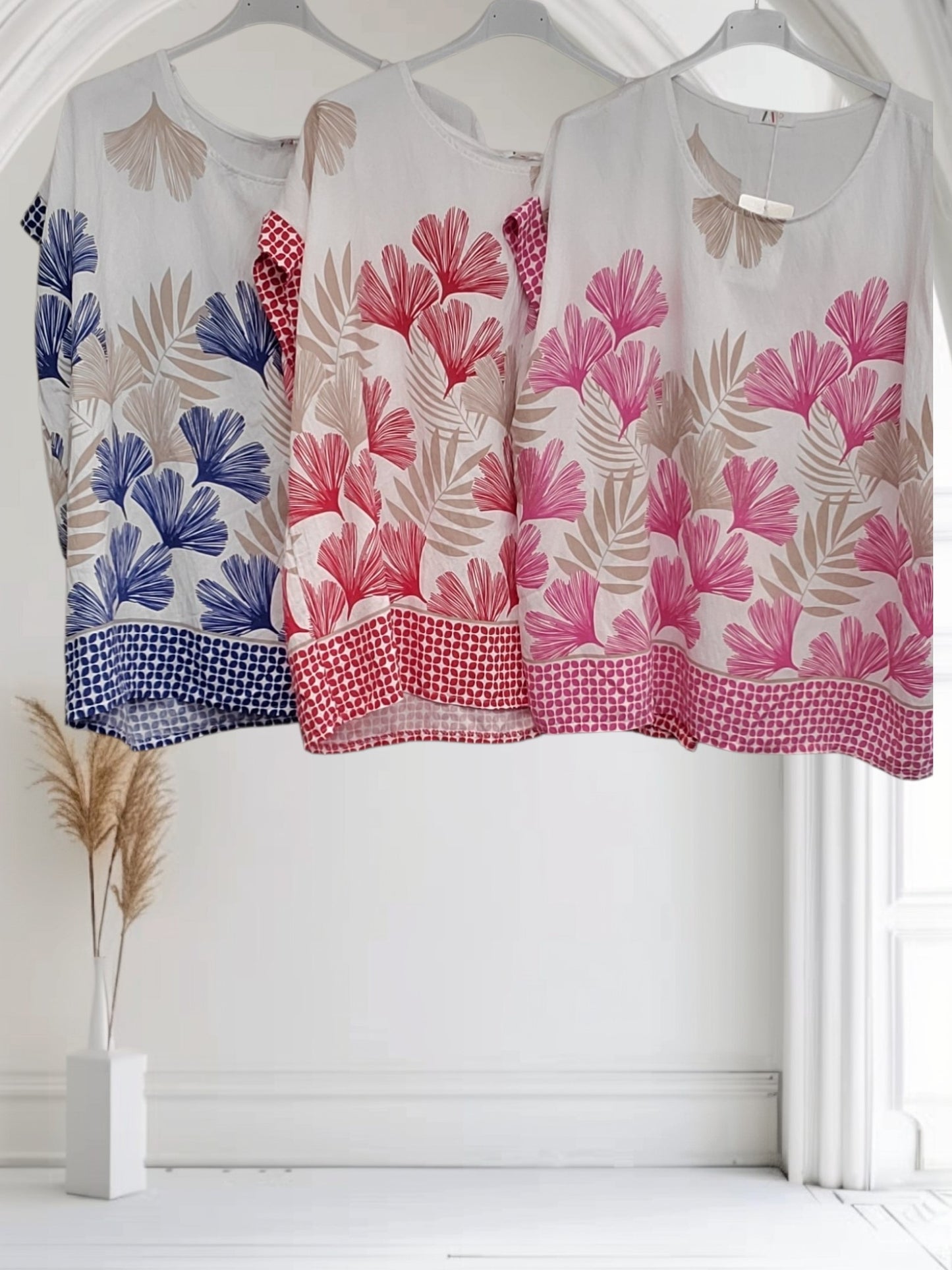 Remi Women's Floral Print Top – One Size Fits Up to UK 20