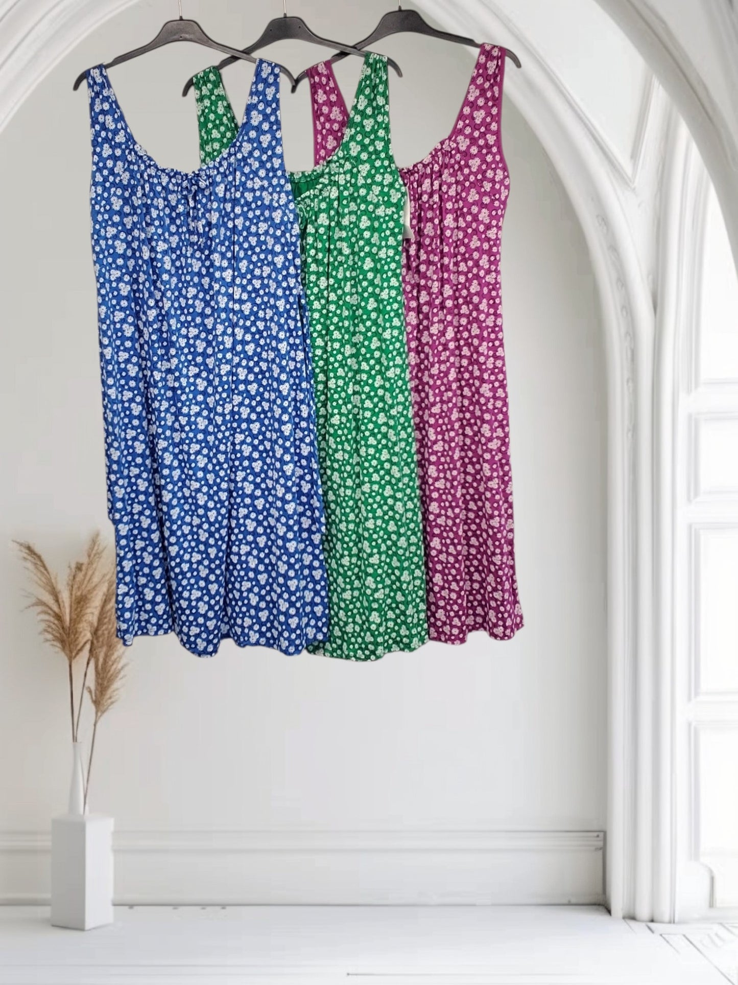 Ladies Ditsy Floral Sleeveless Summer Midi Dress-Poppy