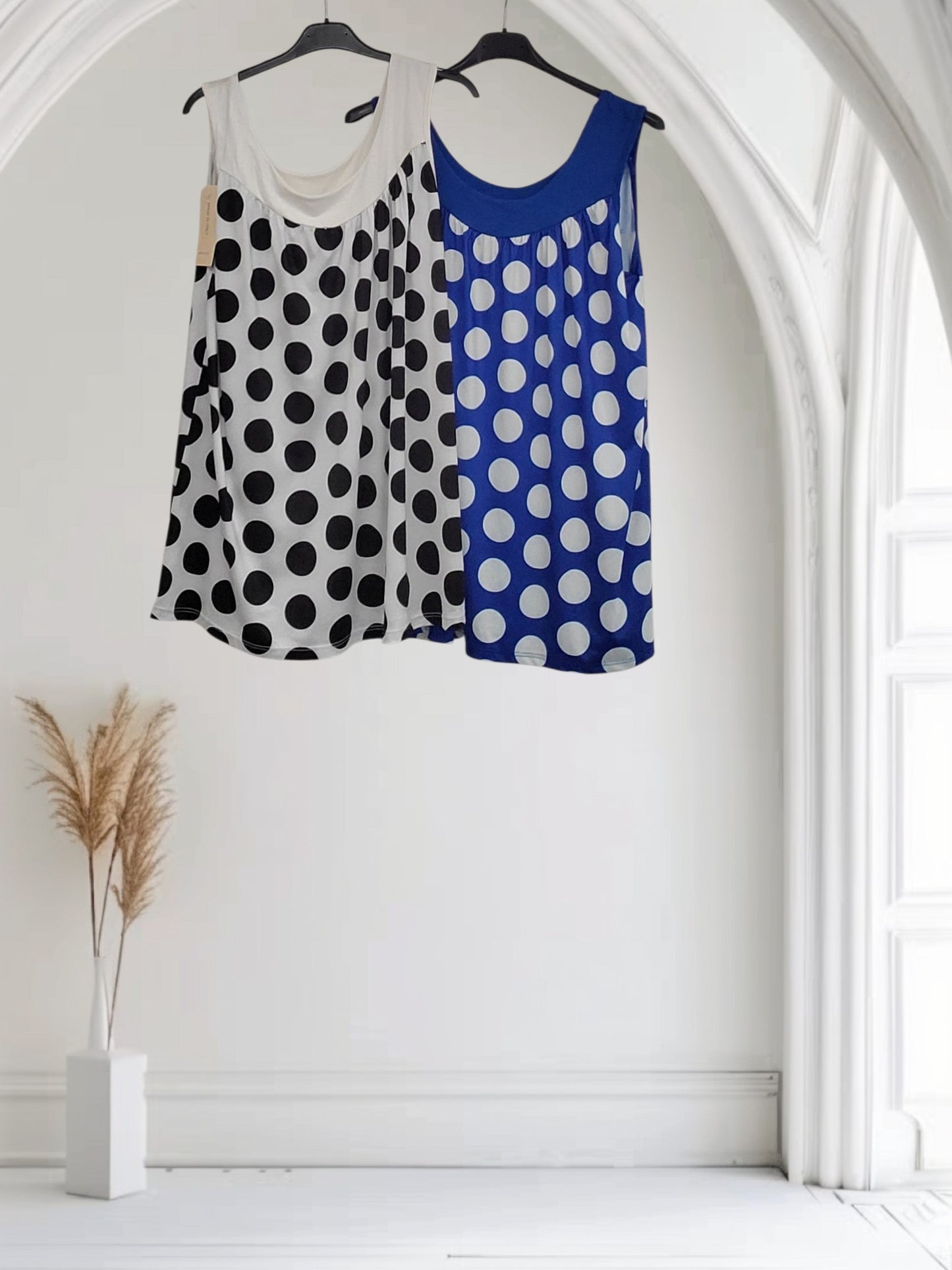 Polka Dot Sleeveless Vest Top-Viola