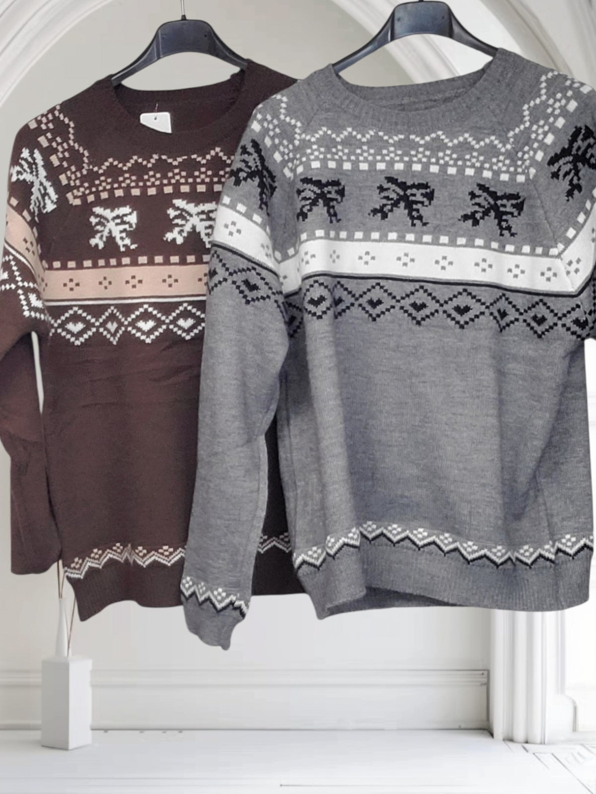 Ladies Bow Print Round Neck Jumper-Becs