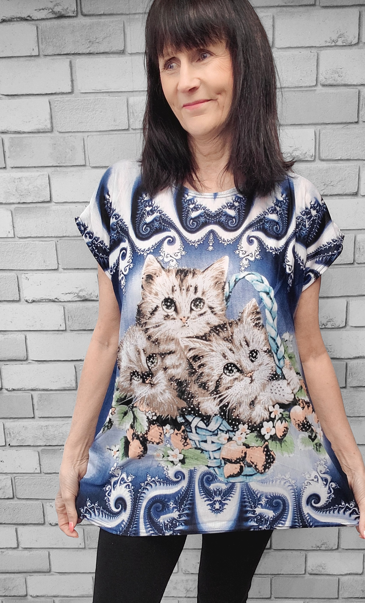 Perry Short Sleeve Cat Top