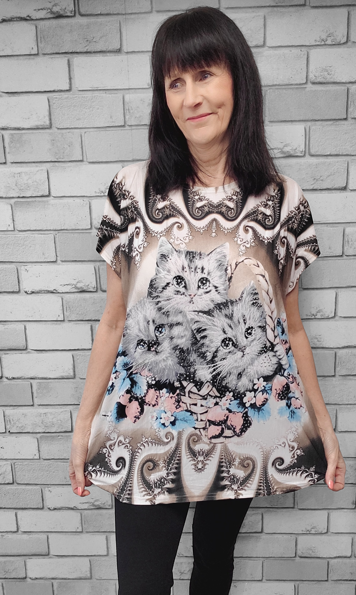 Perry Short Sleeve Cat Top