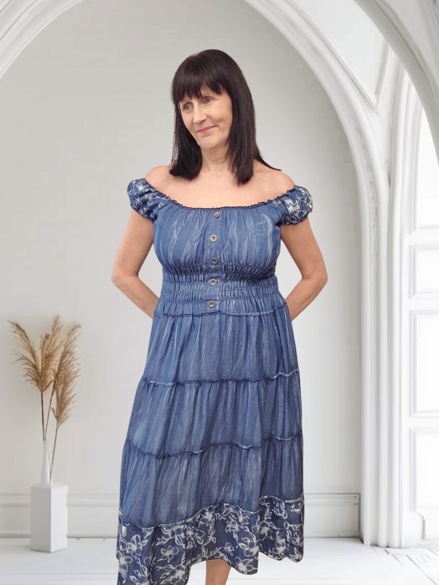 Jade Bardot Dress - Couture Boutique