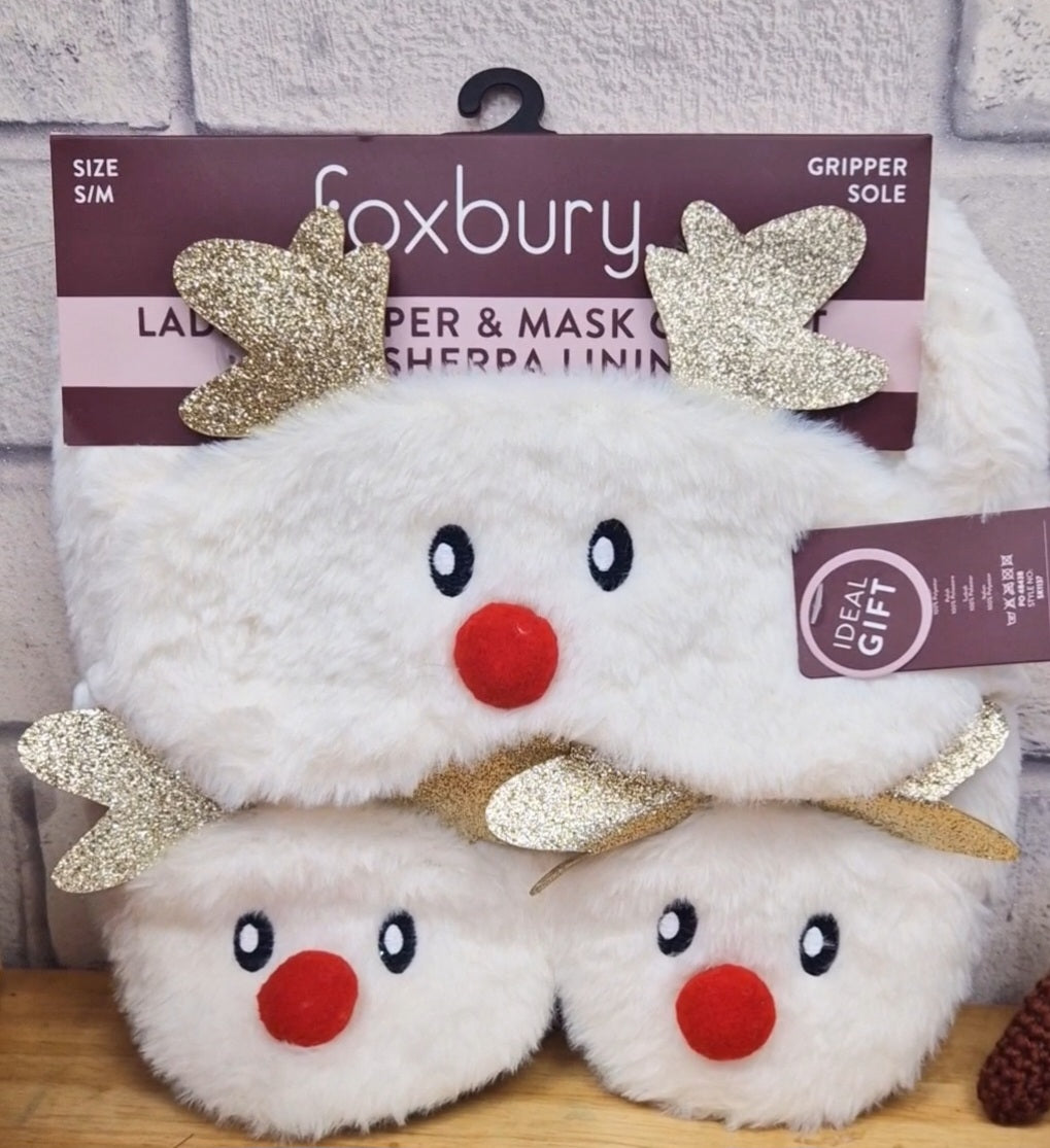 Reindeer Eye Mask And Slippers