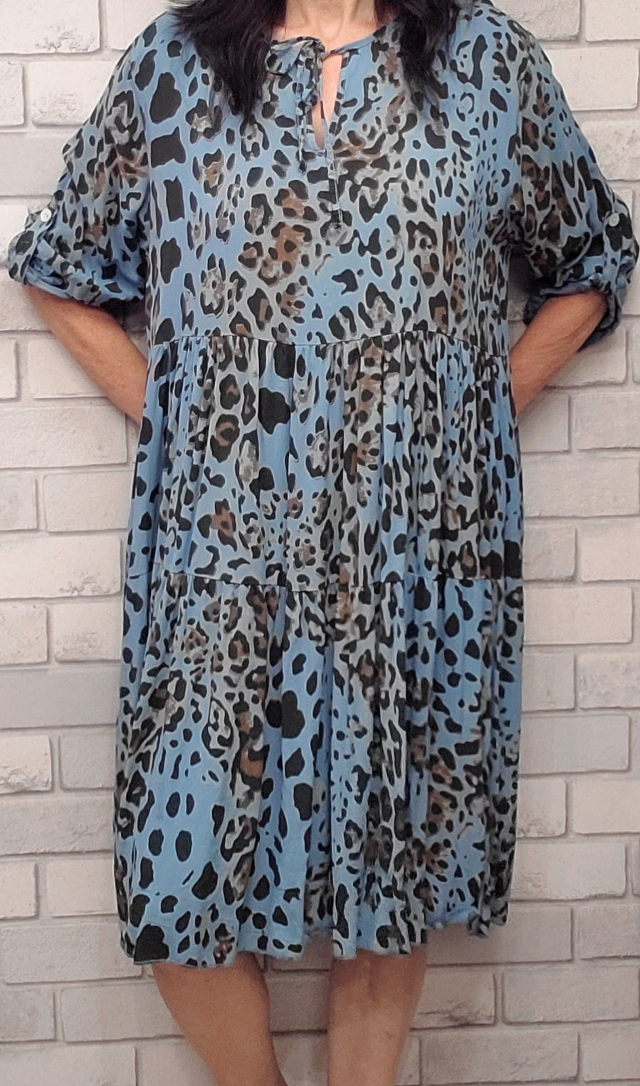 Abigail Tunic Dress With Leopard Print Pattern - Couture Boutique