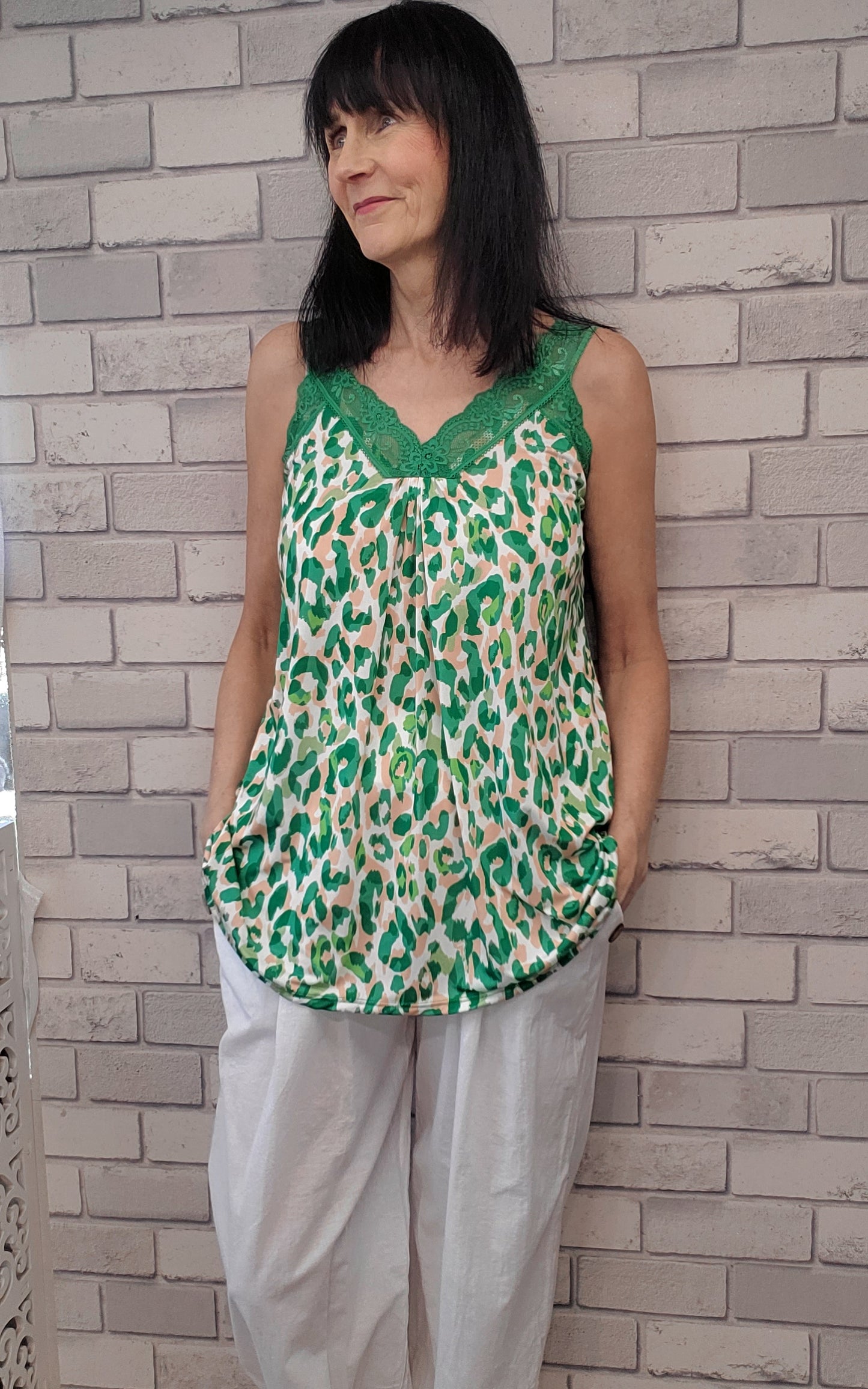 Leopard  Print  Lace Cami