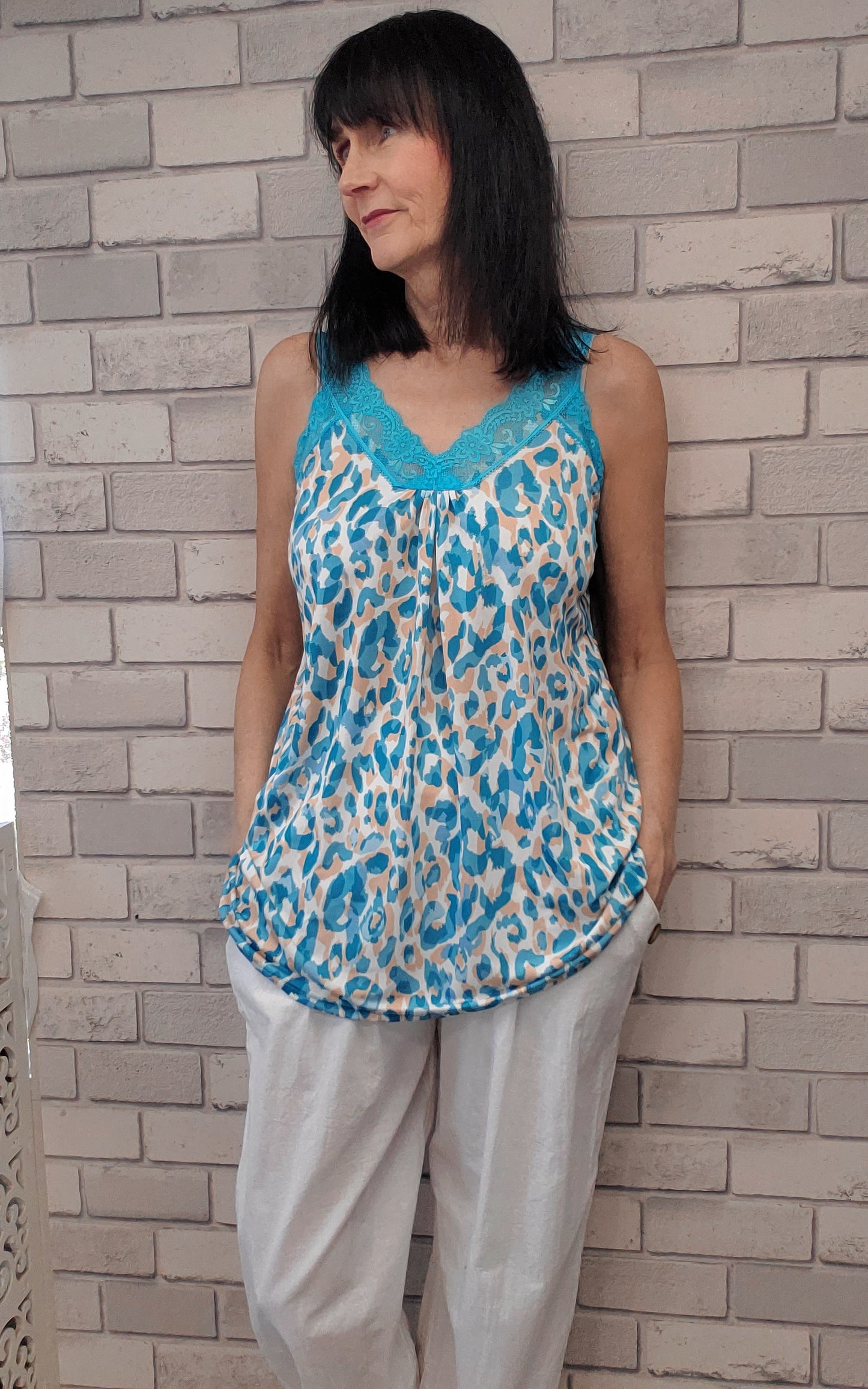 Leopard  Print  Lace Cami