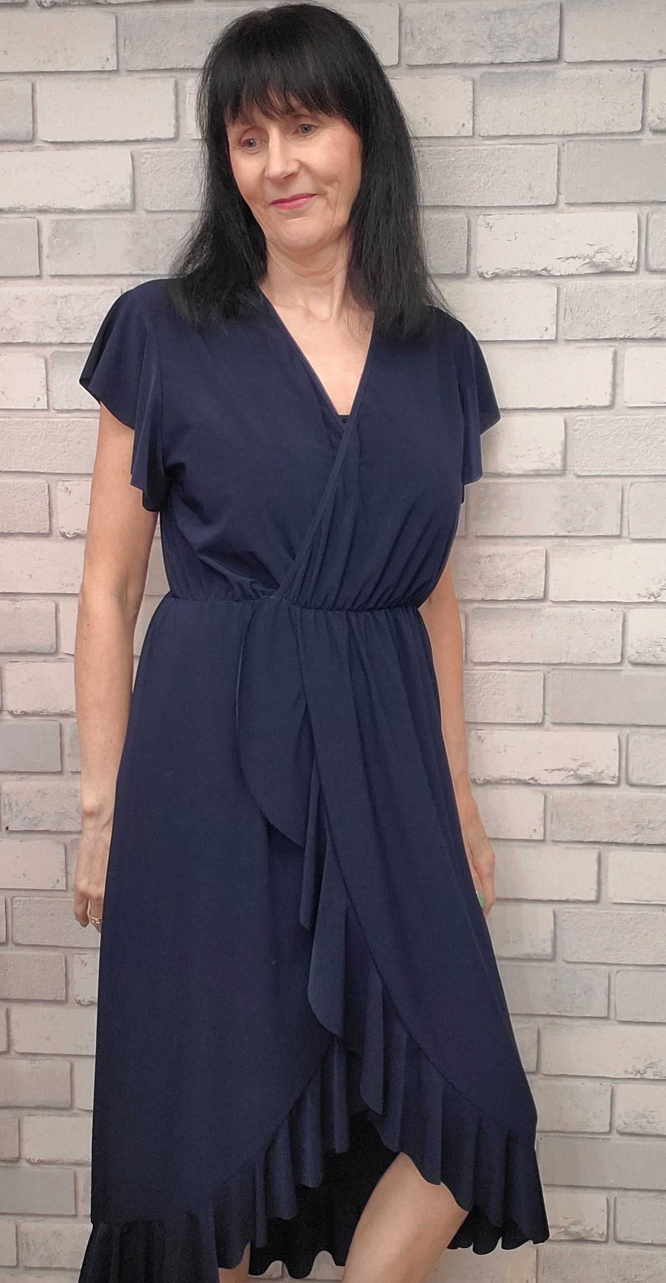Shirl Short Sleeve Frill Hem Dress