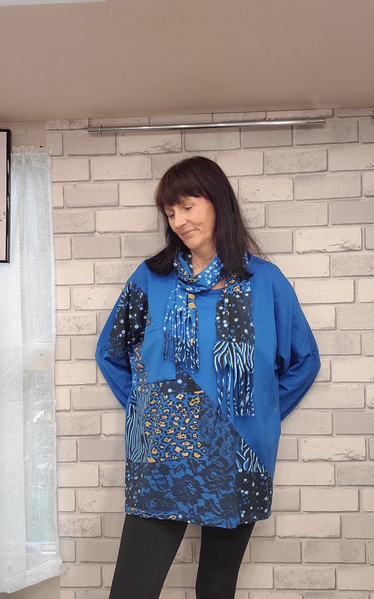 Anita Amimal Print Top  With Scarf