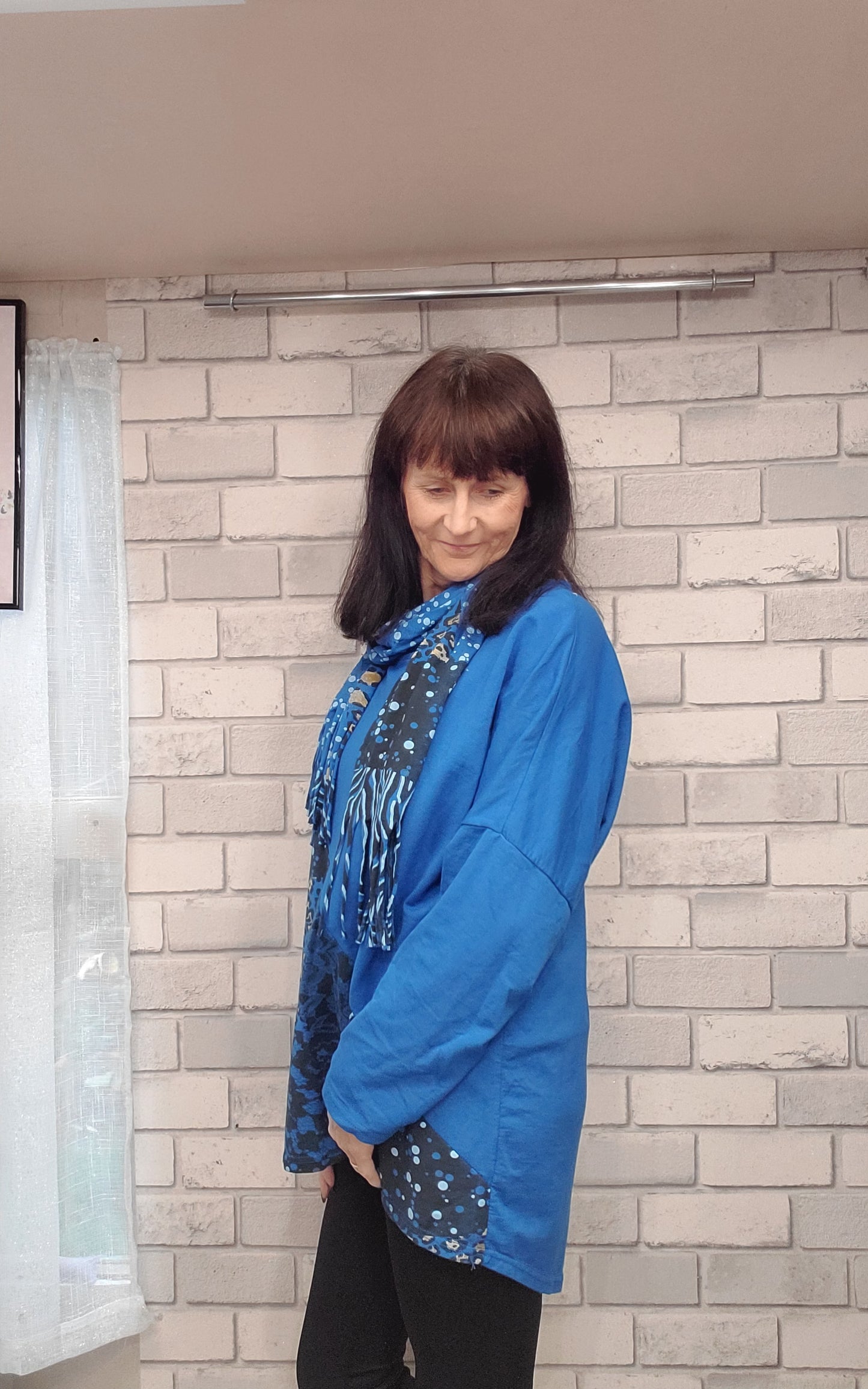 Anita Amimal Print Top  With Scarf