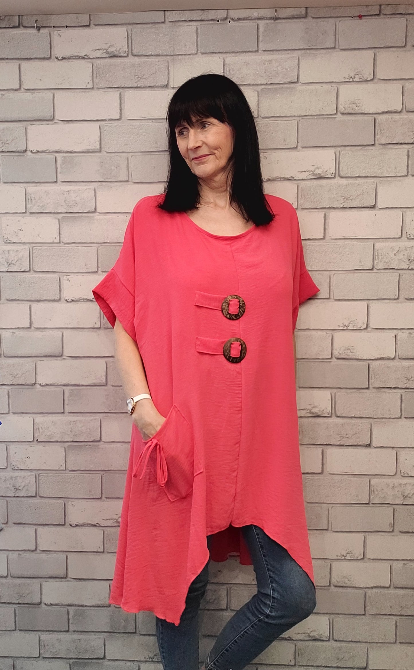 Tunic Dress With Pocket - Couture Boutique