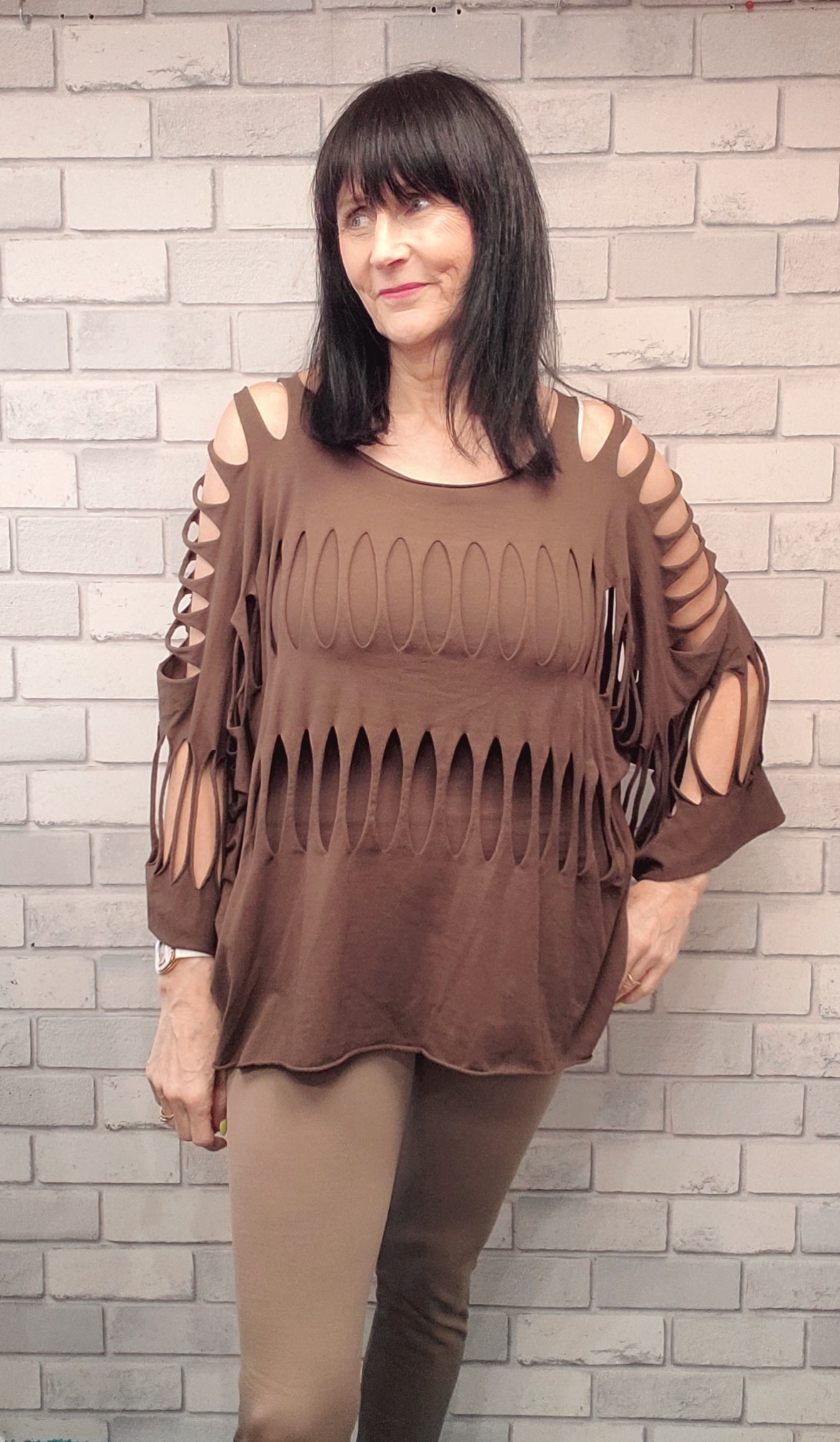 2 Piece Top Vest And Ripped Effect Top