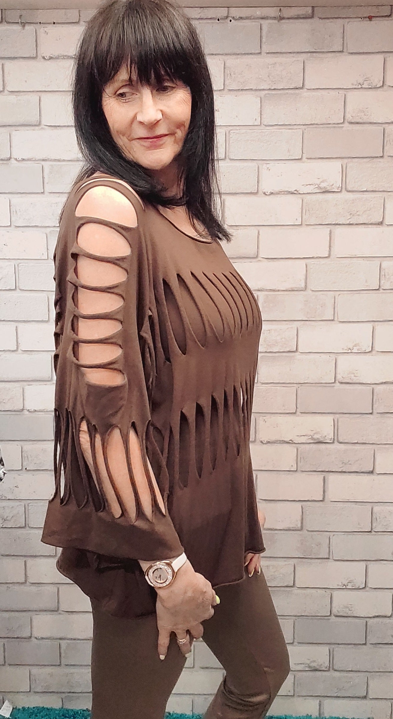 2 Piece Top Vest And Ripped Effect Top