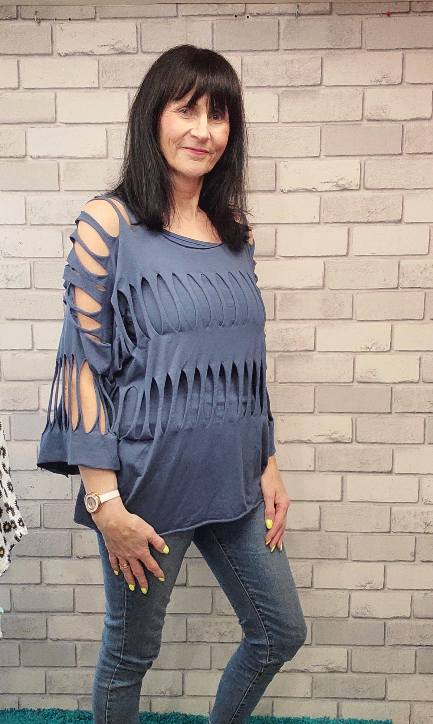 2 Piece Top Vest And Ripped Effect Top