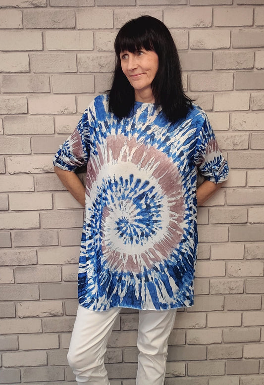 Tye Dye Tunic Dress Circle Print