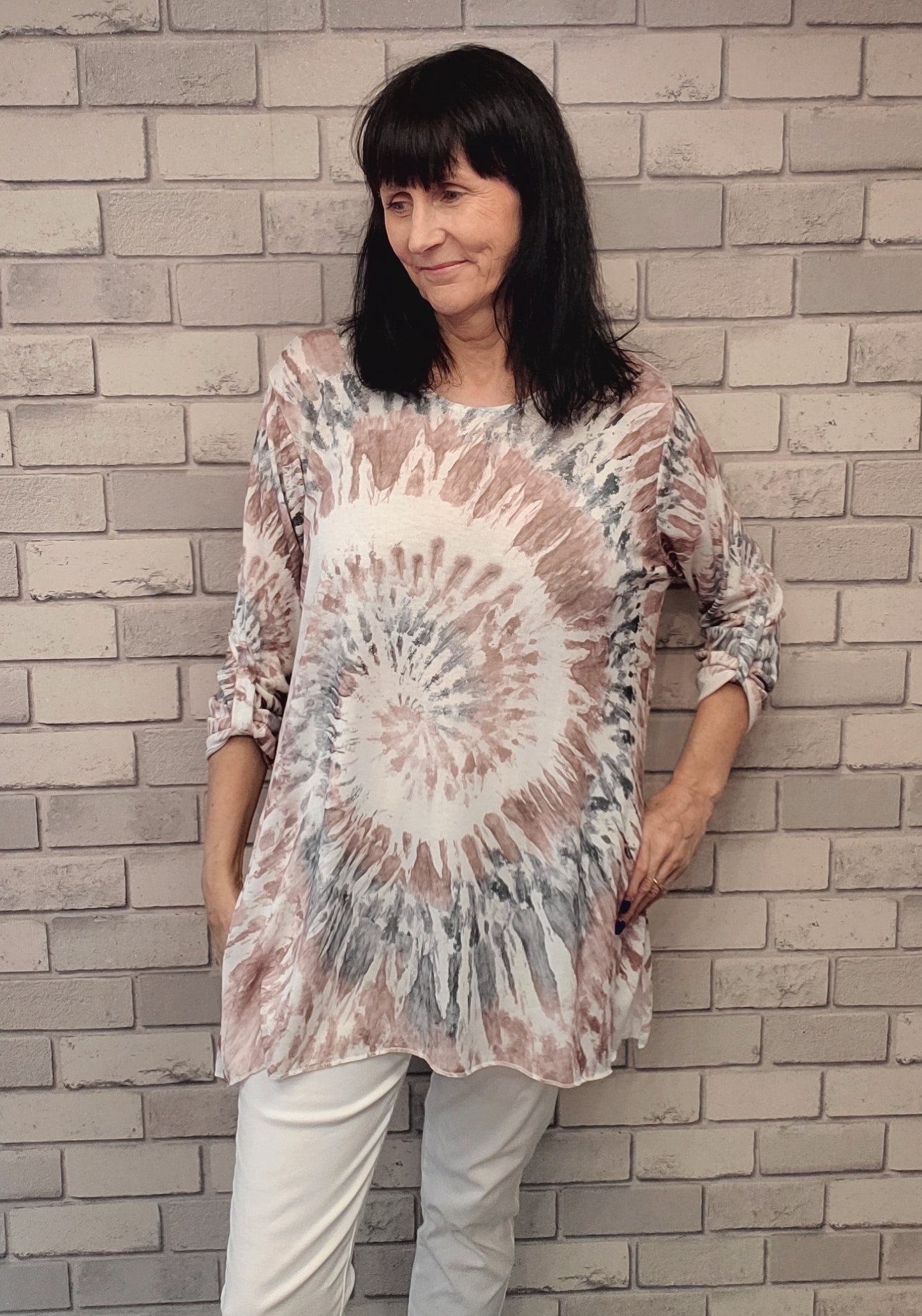 Tye Dye Tunic Dress Circle Print