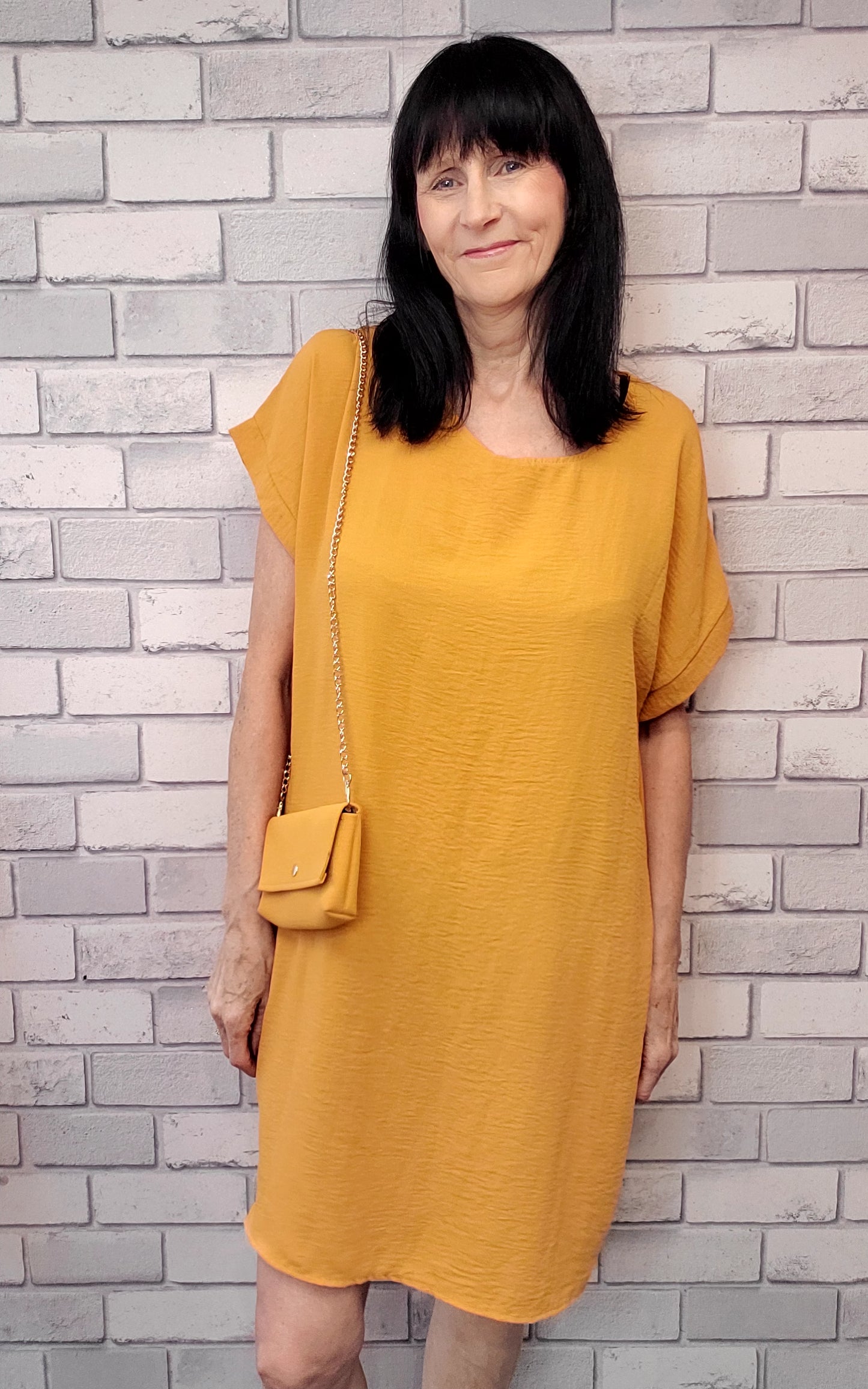 Carol Plain Summer Dress With Handbag