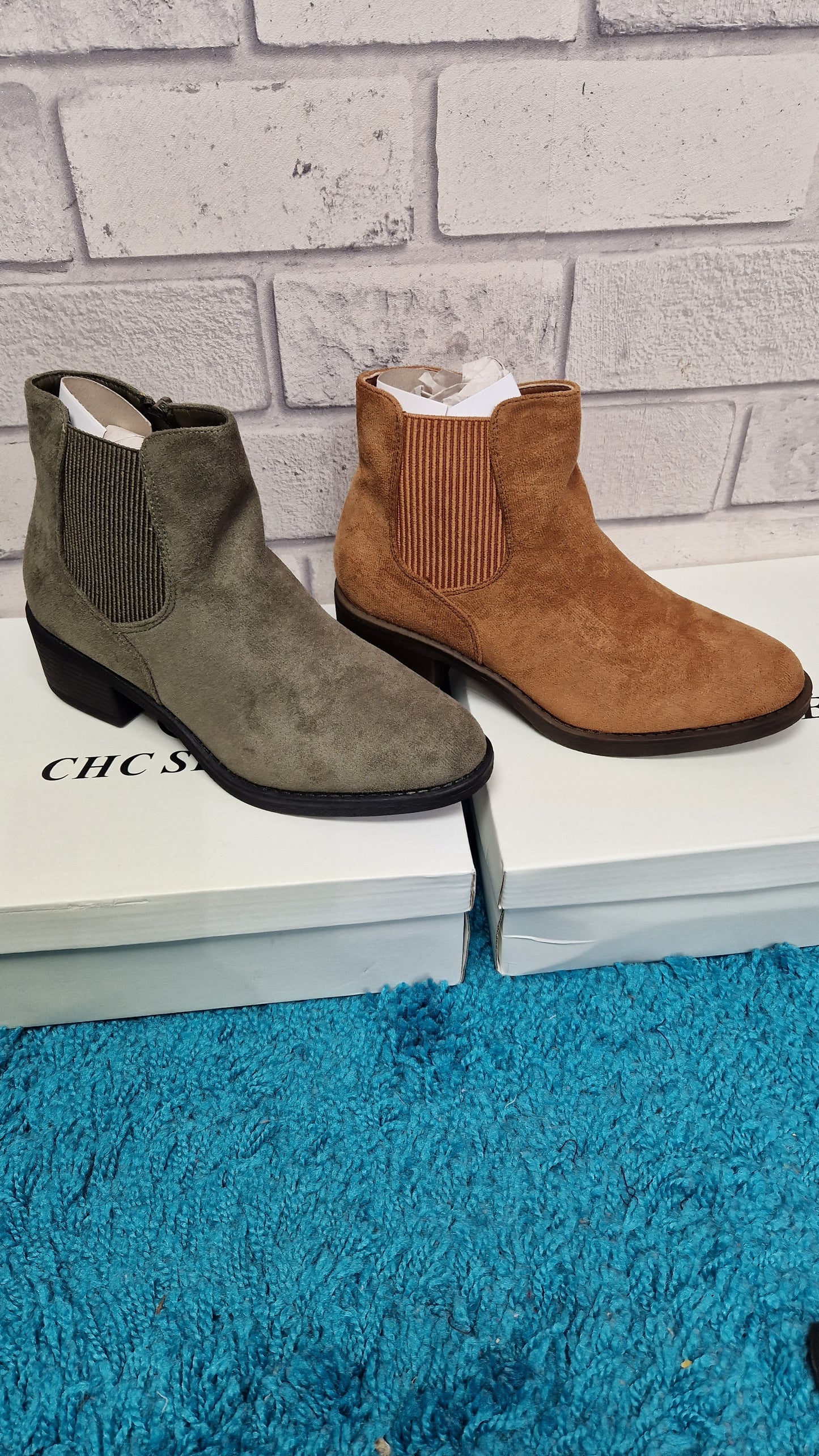Suedette  Ankle  Boots With Zip