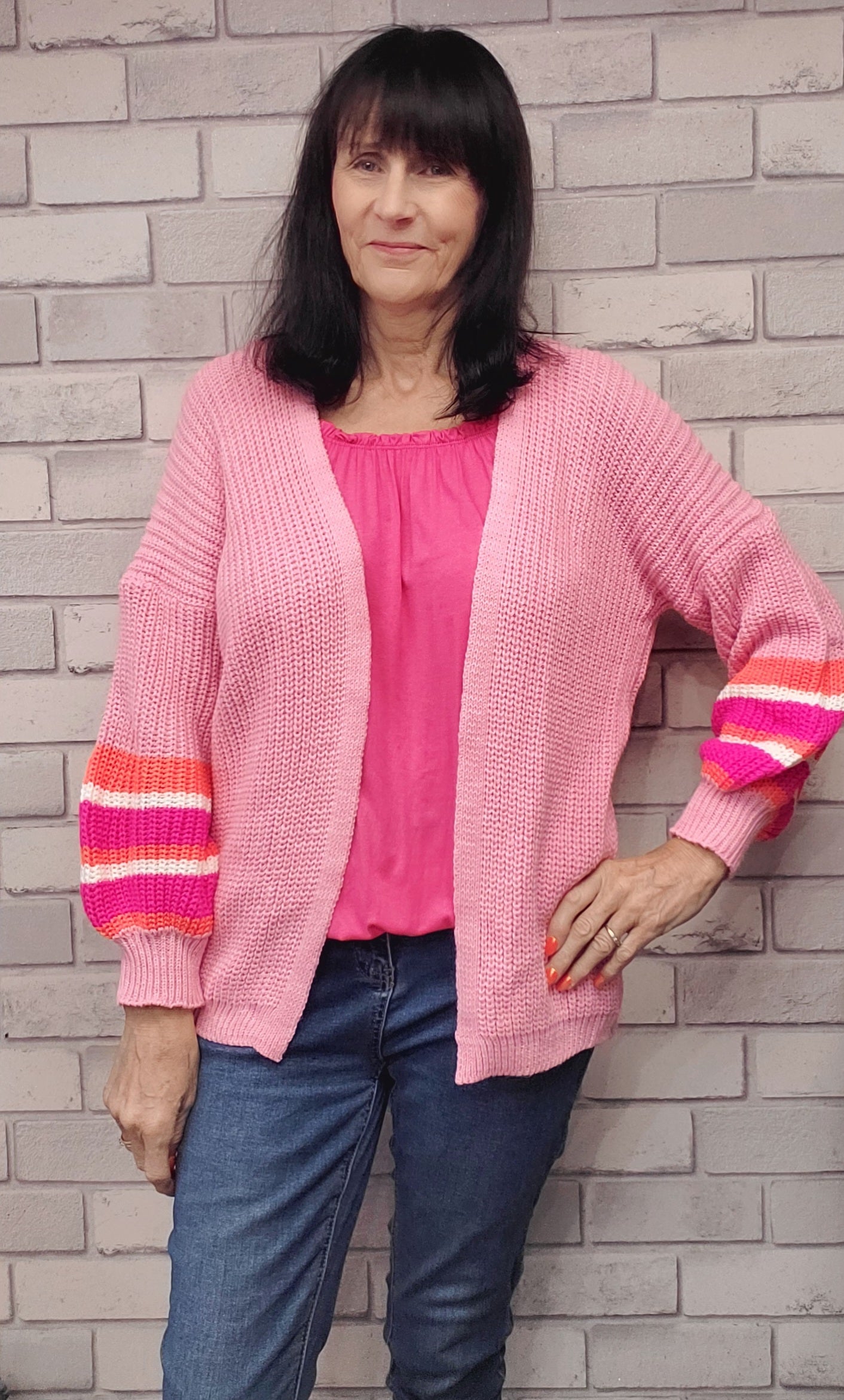 Short Cardigan  With Balloon  Sleeve - Couture Boutique