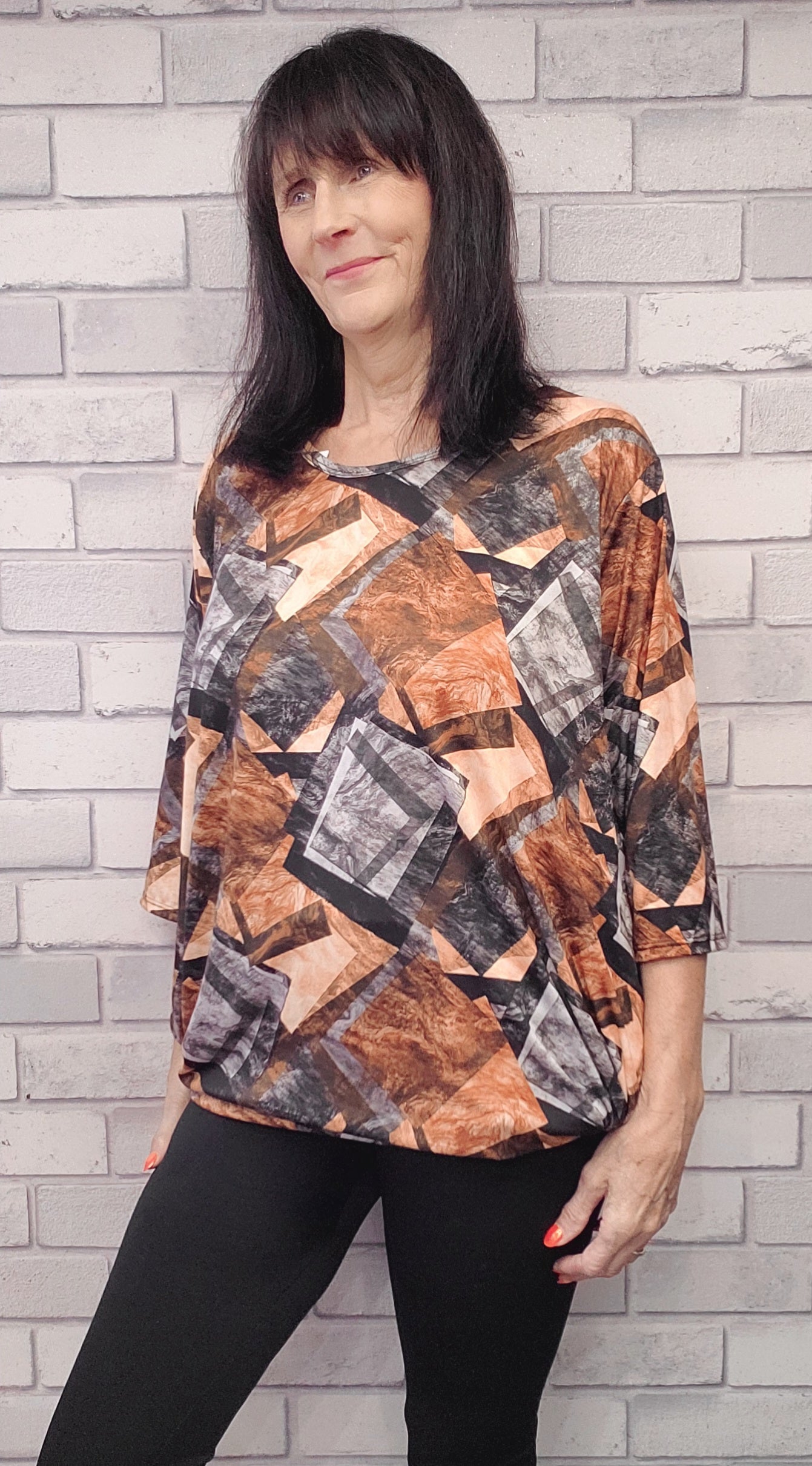 Penny Plus size top 3/4 Sleeves