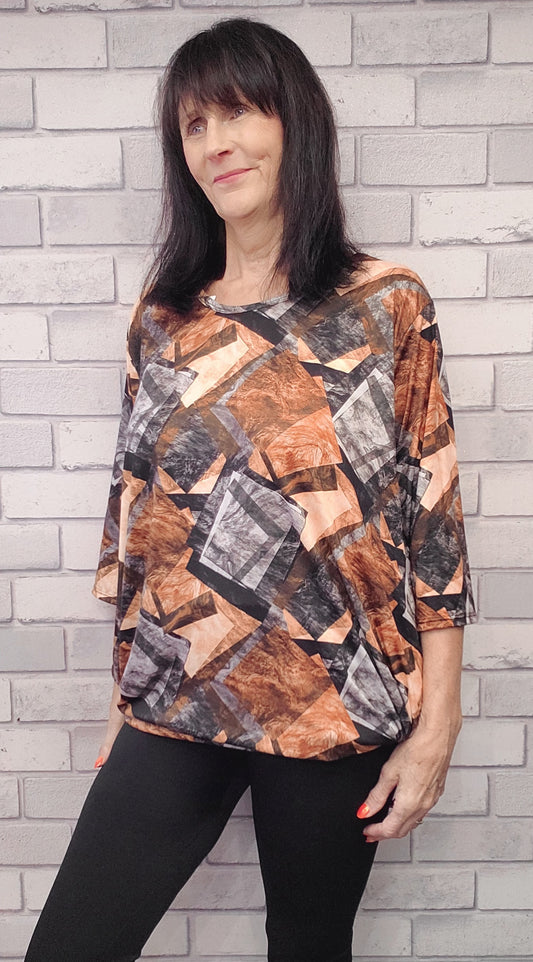 Penny Plus size top 3/4 Sleeves
