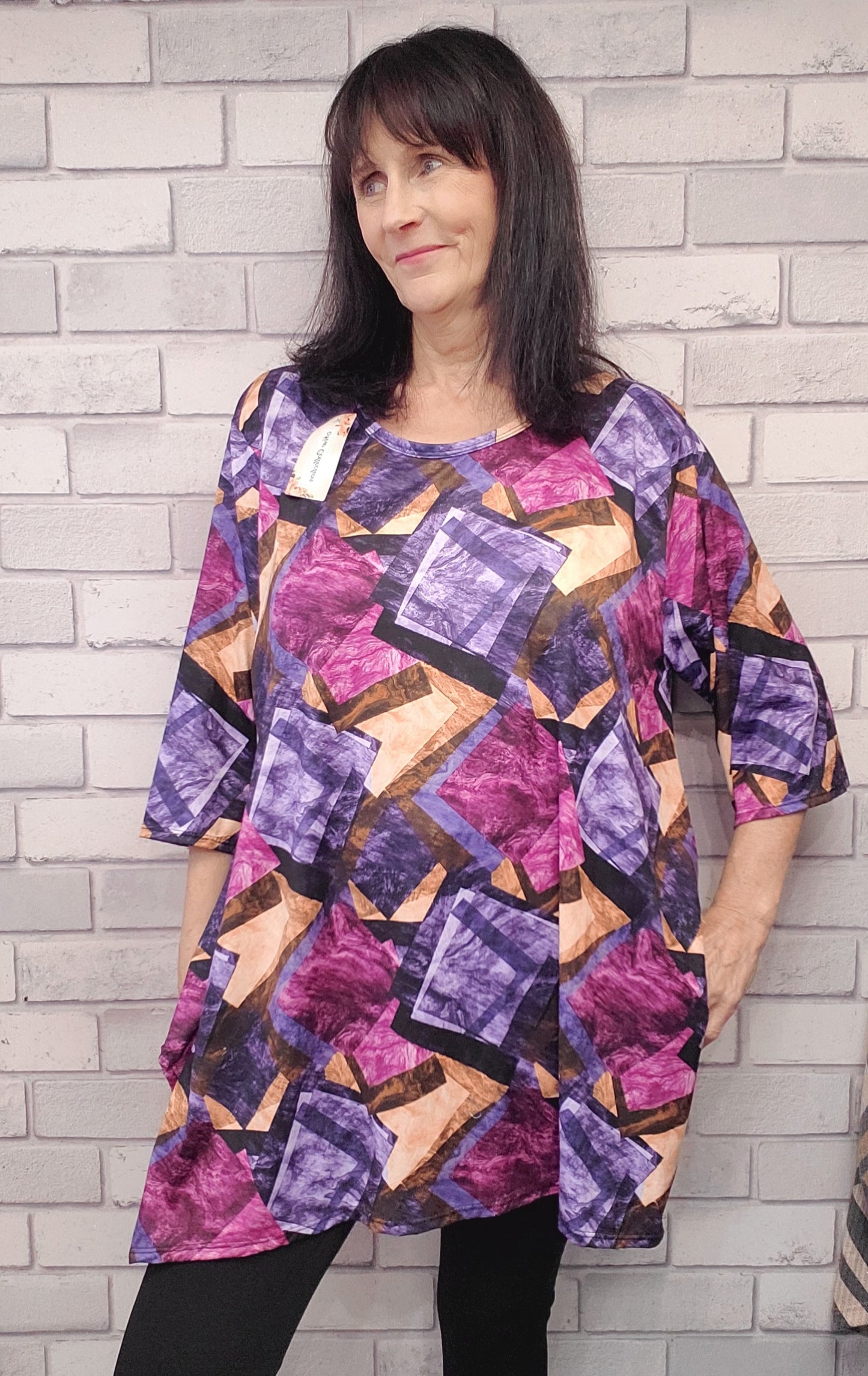 Penny Plus size top 3/4 Sleeves