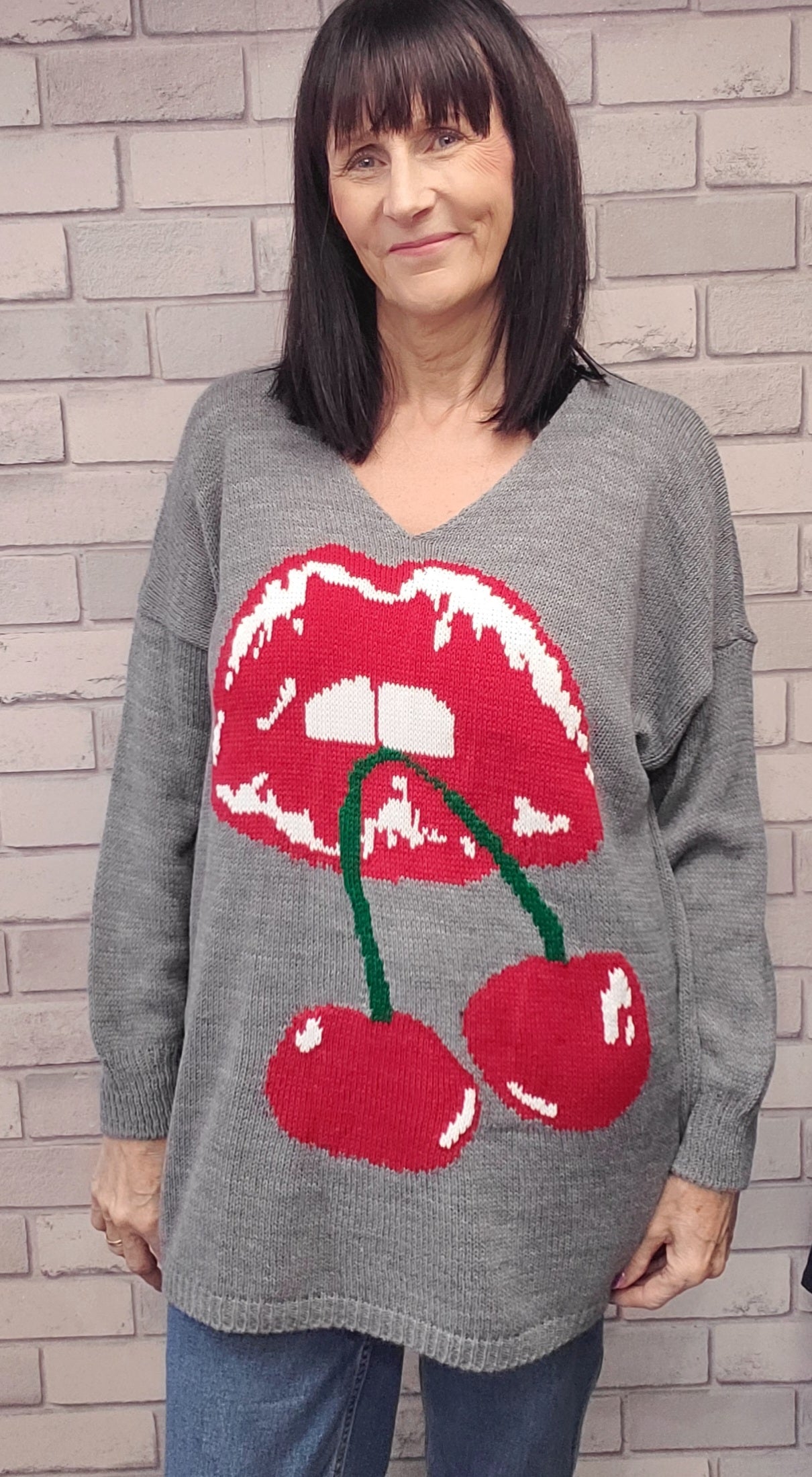 Cherry Jumper With Long Sleeves
