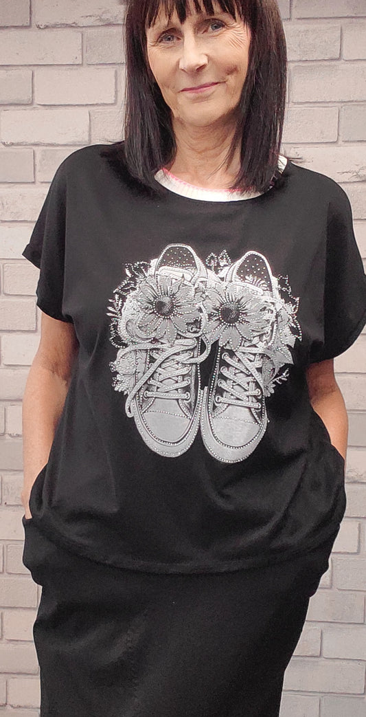 Violet  Crystal  Print Top