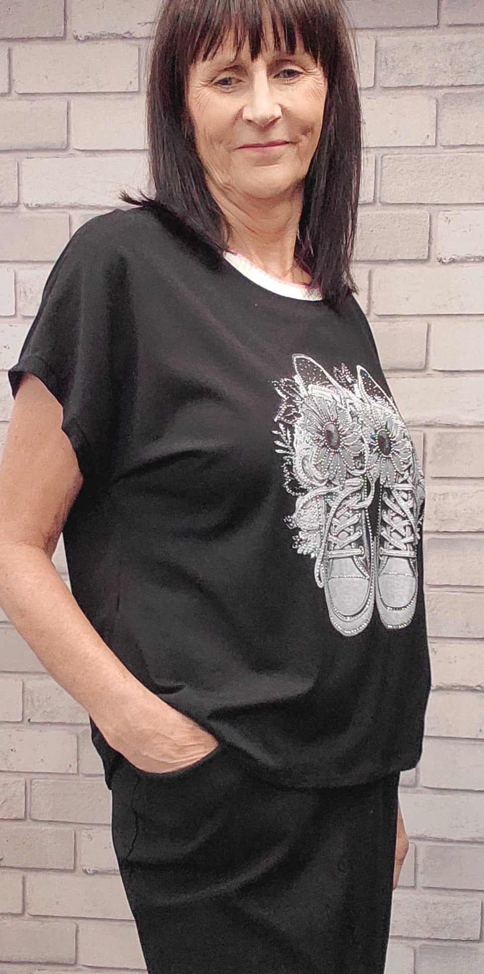 Violet  Crystal  Print Top