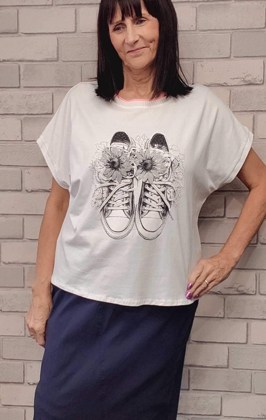Violet  Crystal  Print Top