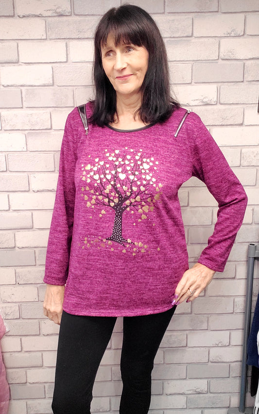 Trinny Long Sleeve Tree Of Life Top