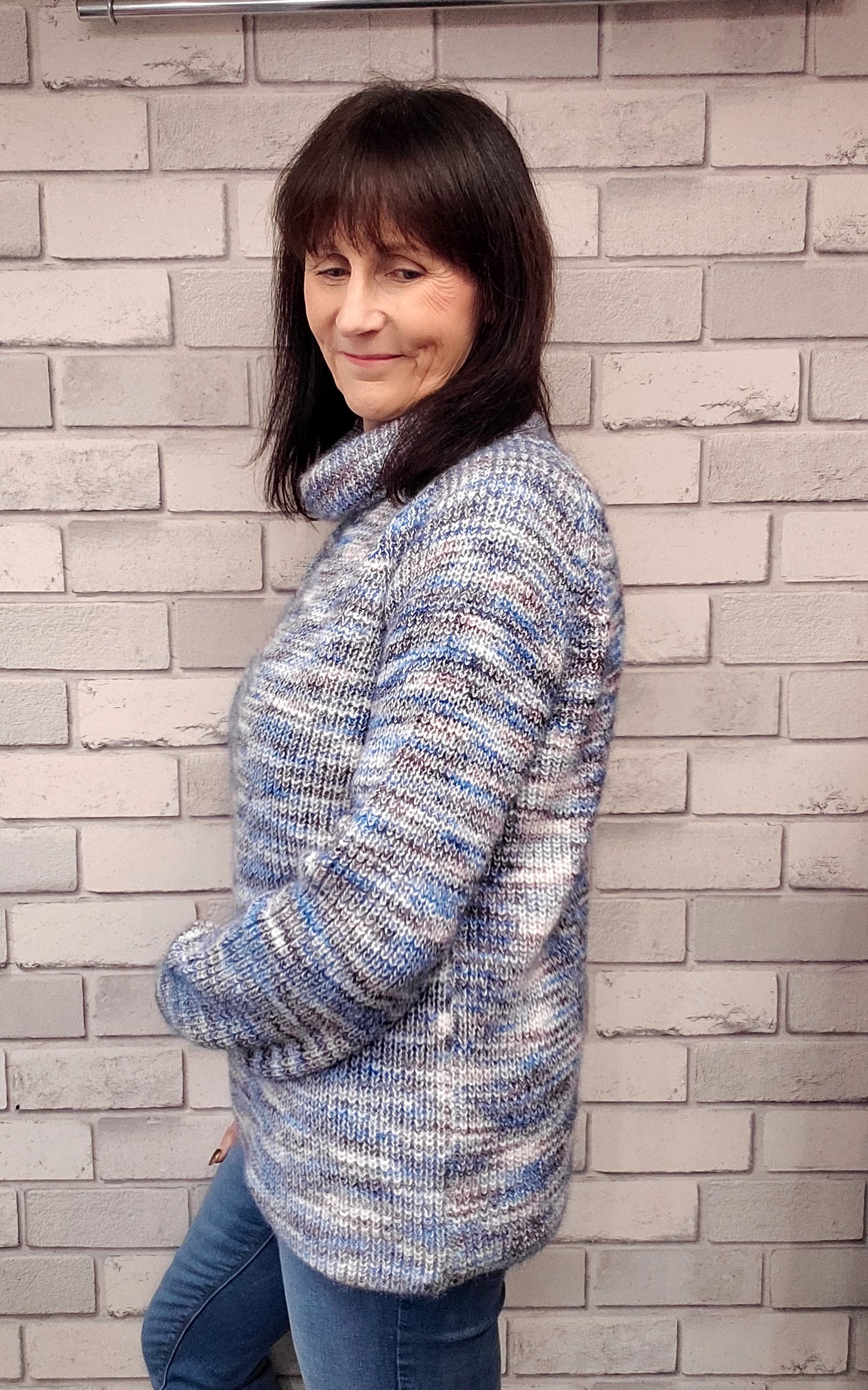 Raven Chunky Knit Polo Neck Jumper