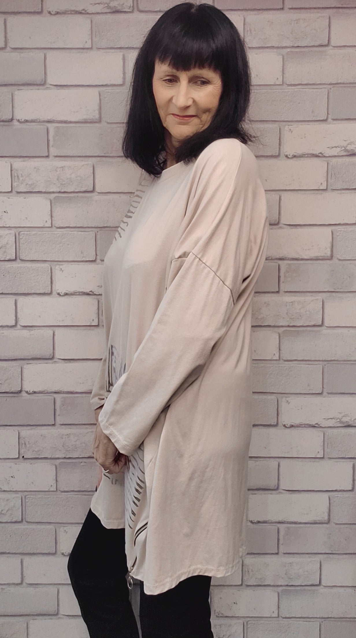 Joey Foil Print Long Sleeve Tunic