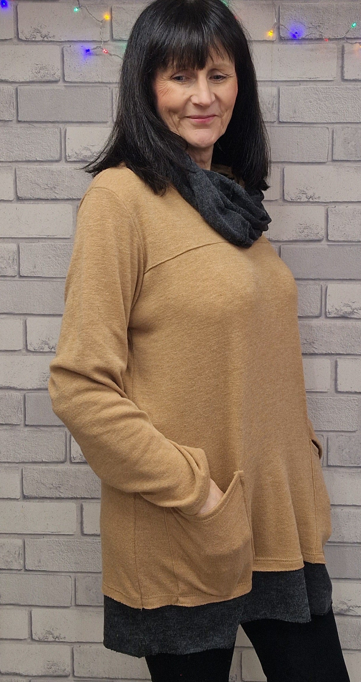 Hazel Double Pocket Snood Jumper - Couture Boutique