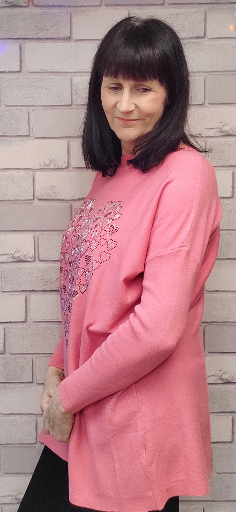 Imelda Crystal Heart Soft Knit Jumper